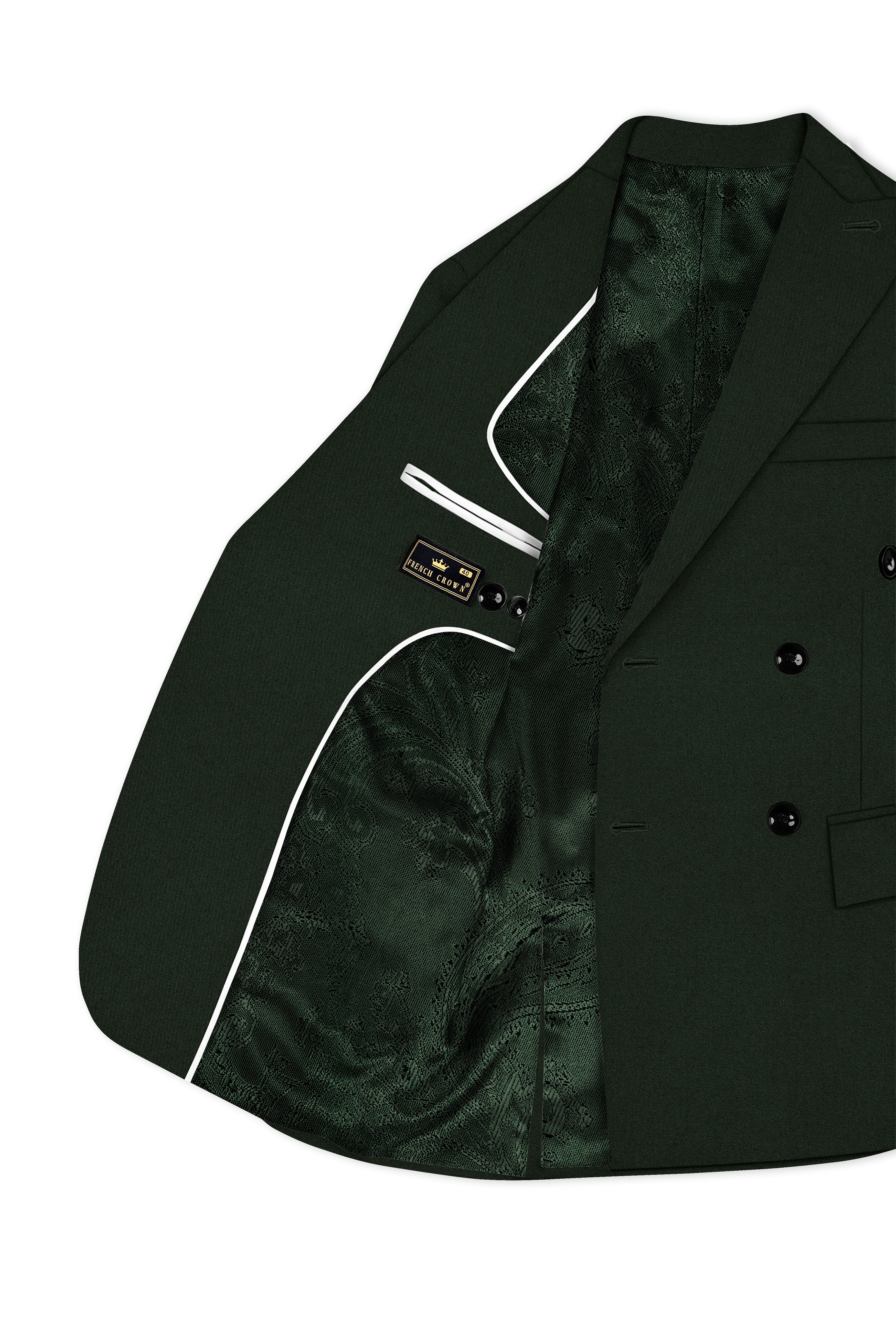 Juniper Green Subtle Sheen Double Breasted Blazer