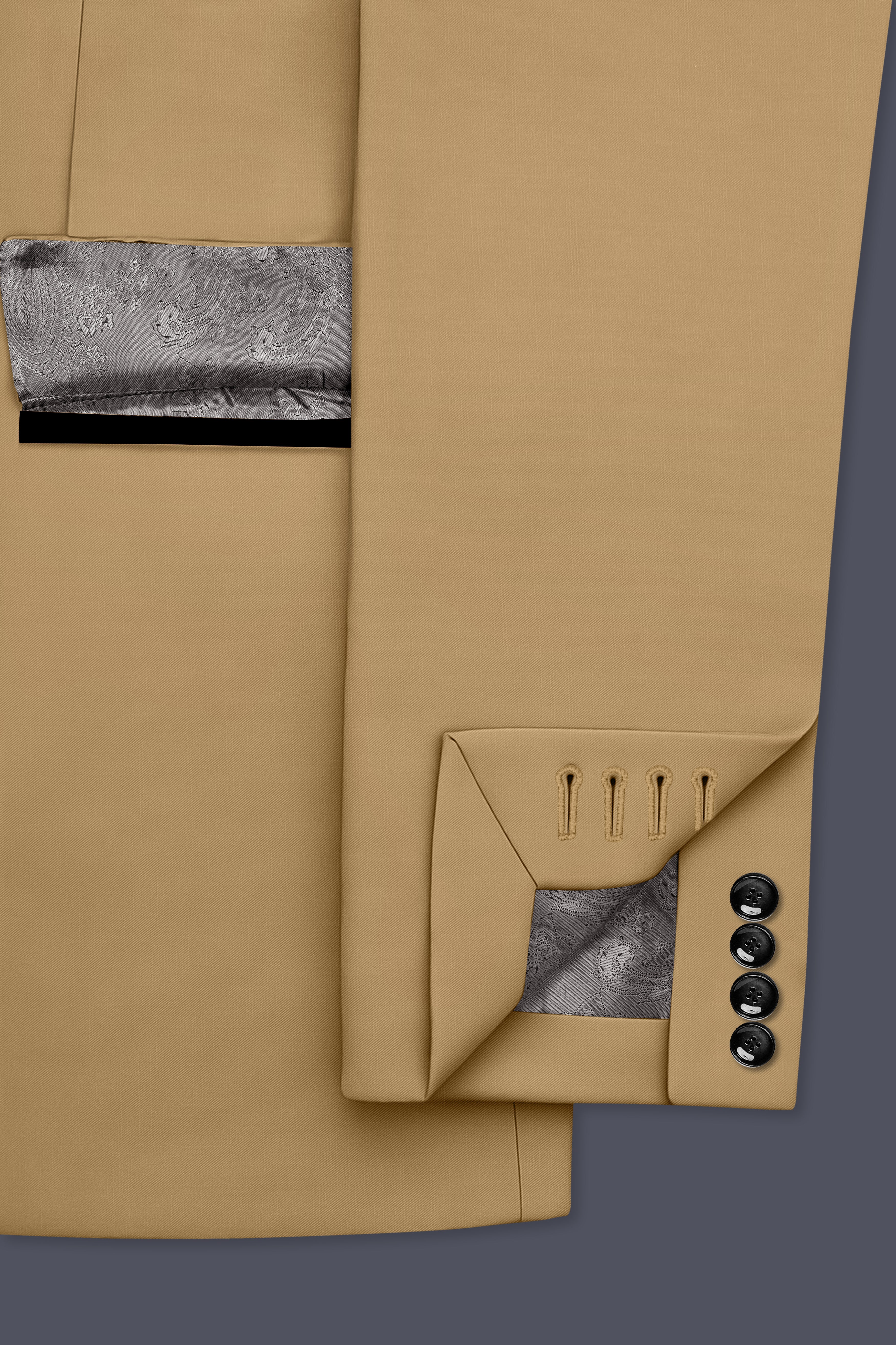 Oak Brown Premium Cotton Tuxedo Blazer