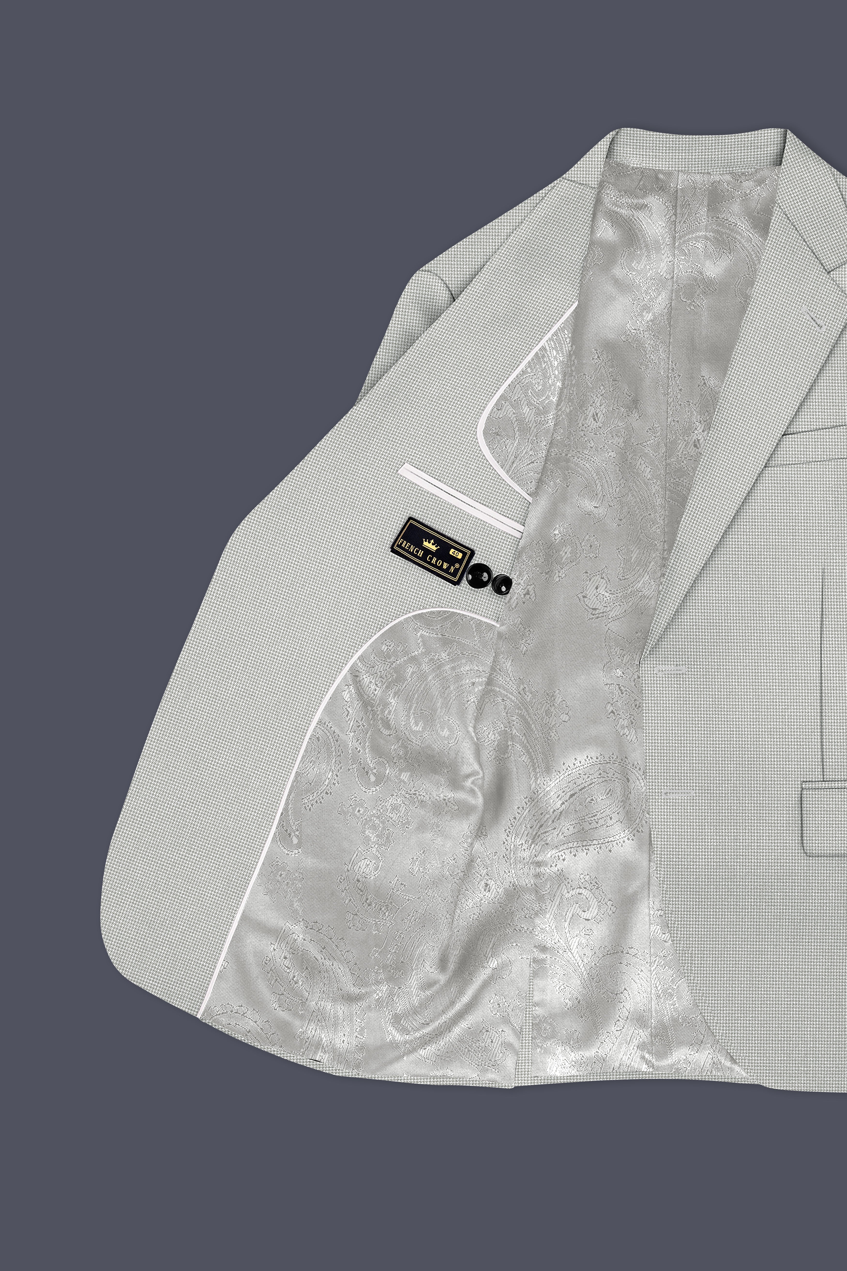 Shady Lady Grey houndstooth Wool Rich Blazer