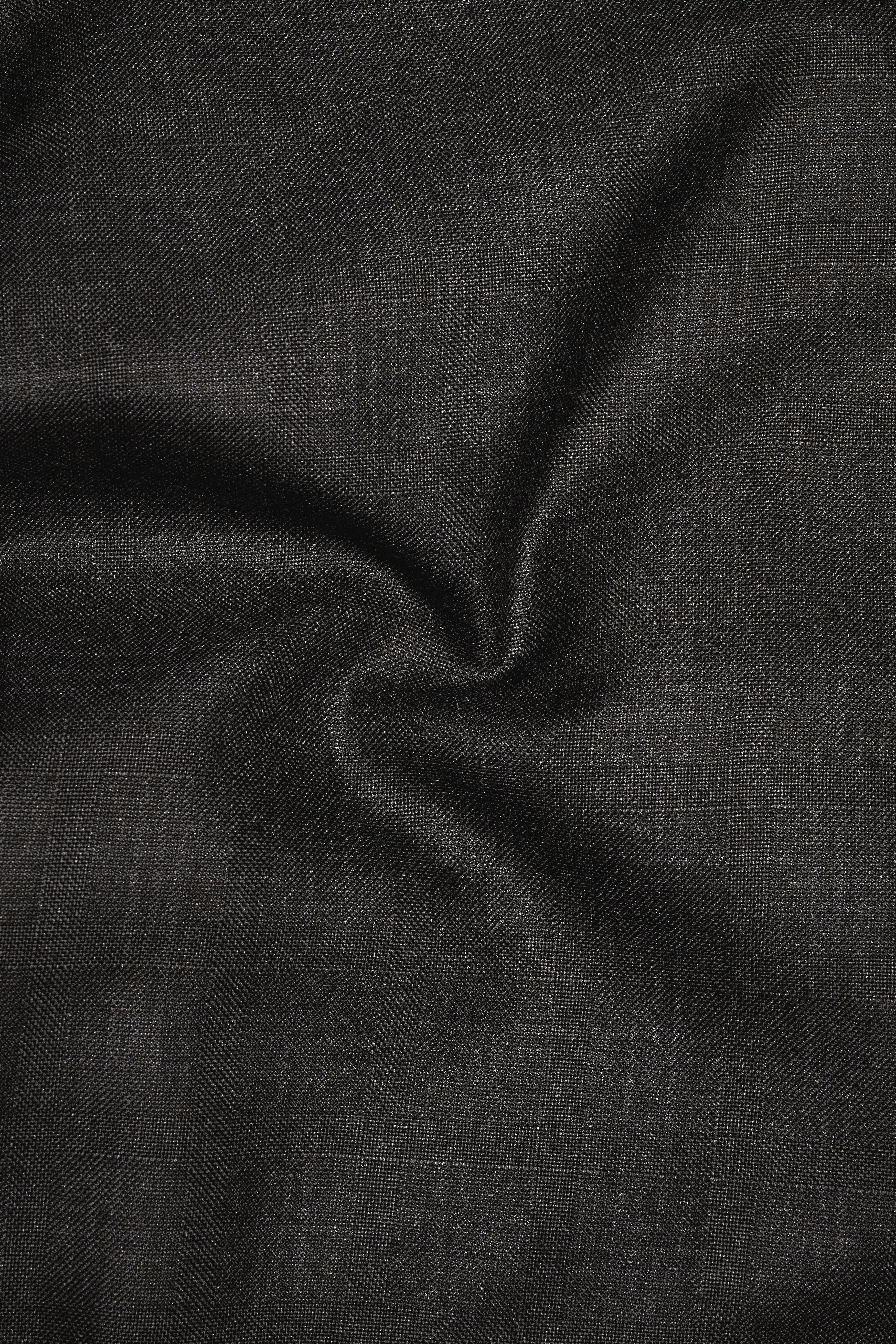 Armadillo Brown subtle windowpane Cross Placket Wool Rich Bandhgala Blazer