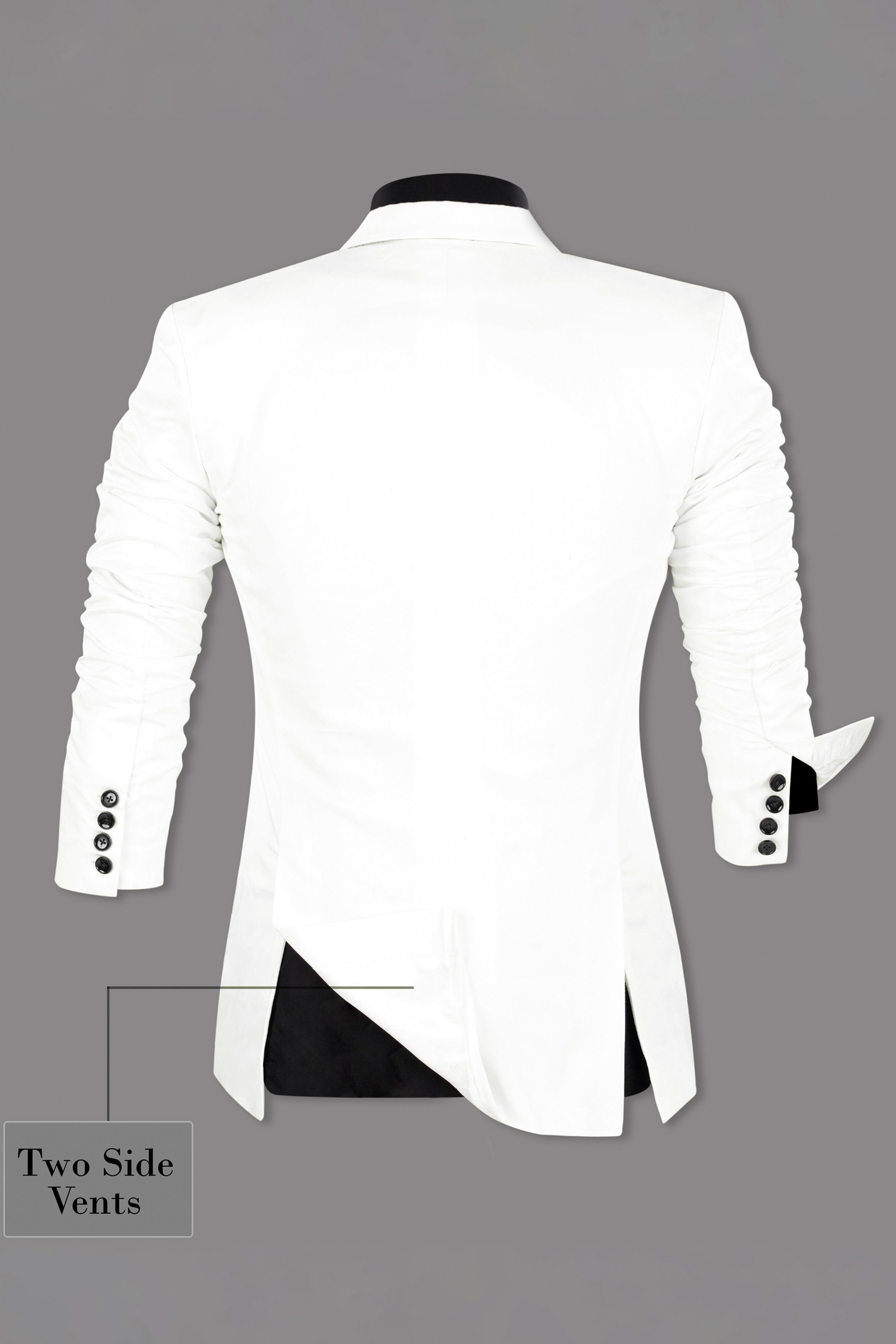 Bright White Subtle Sheen Double Breasted Blazer