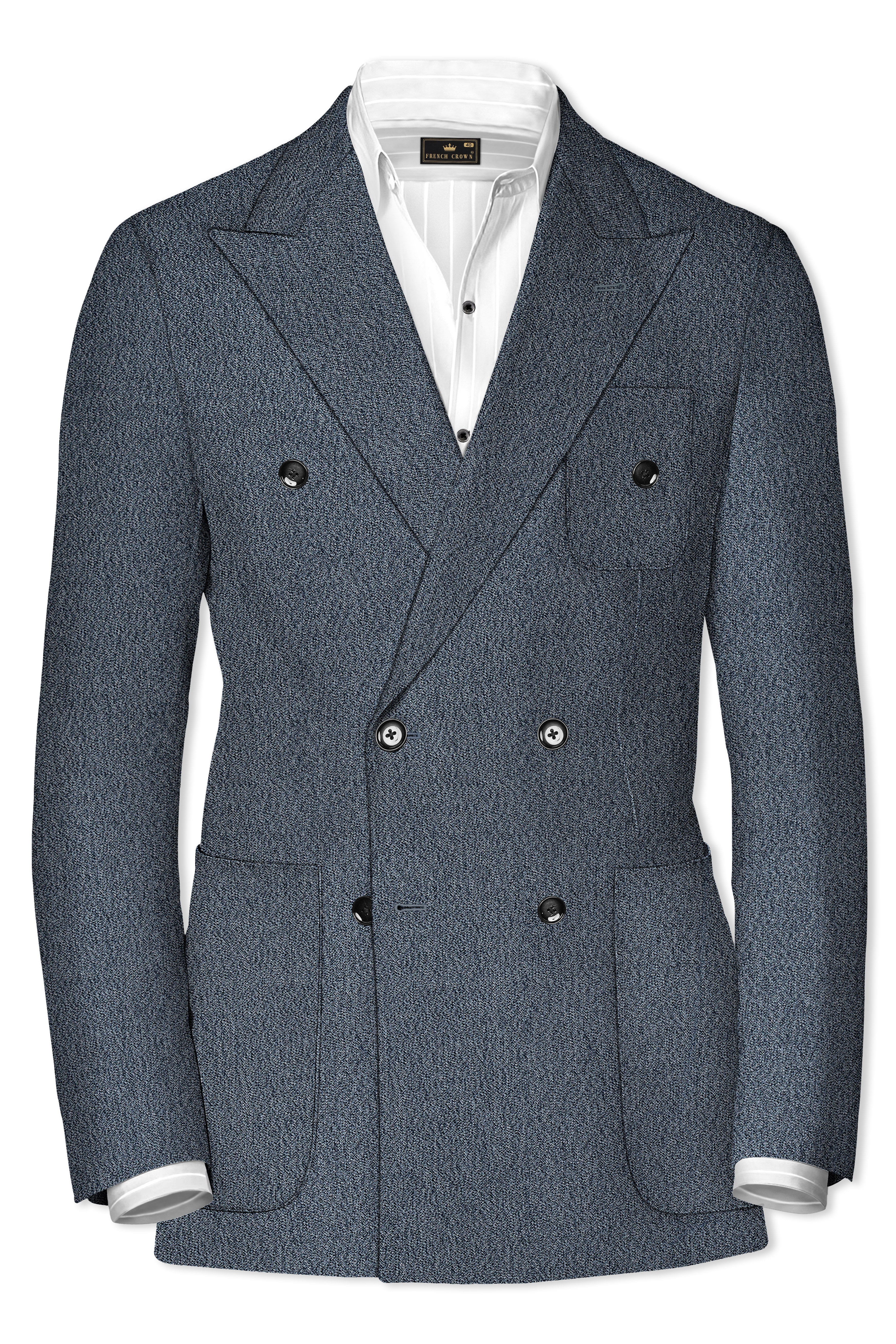 Oslo Gray Double Breasted Premium Cotton Sports Blazer