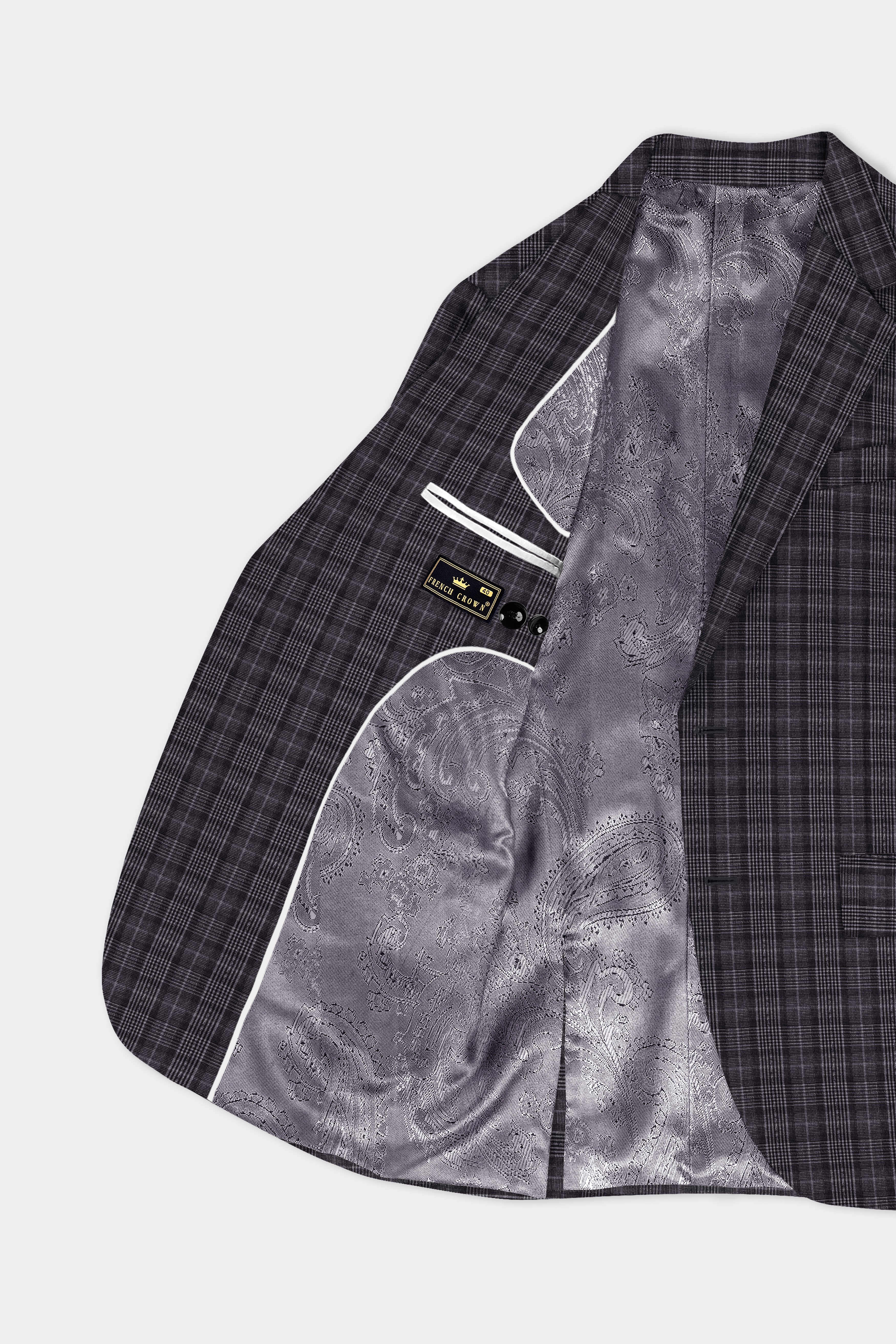 Charcoal Grey Plaid Blazer