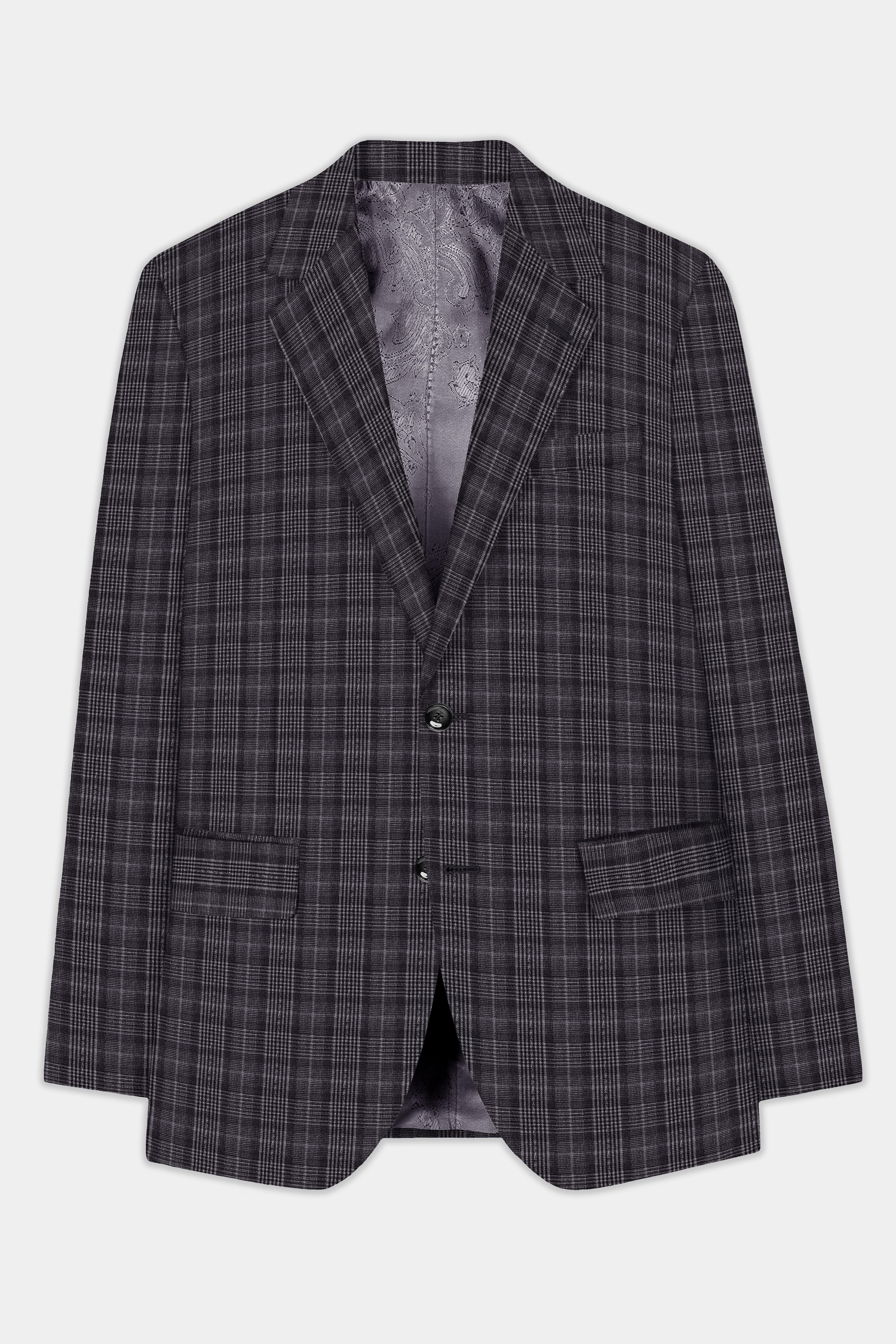 Charcoal Grey Plaid Blazer