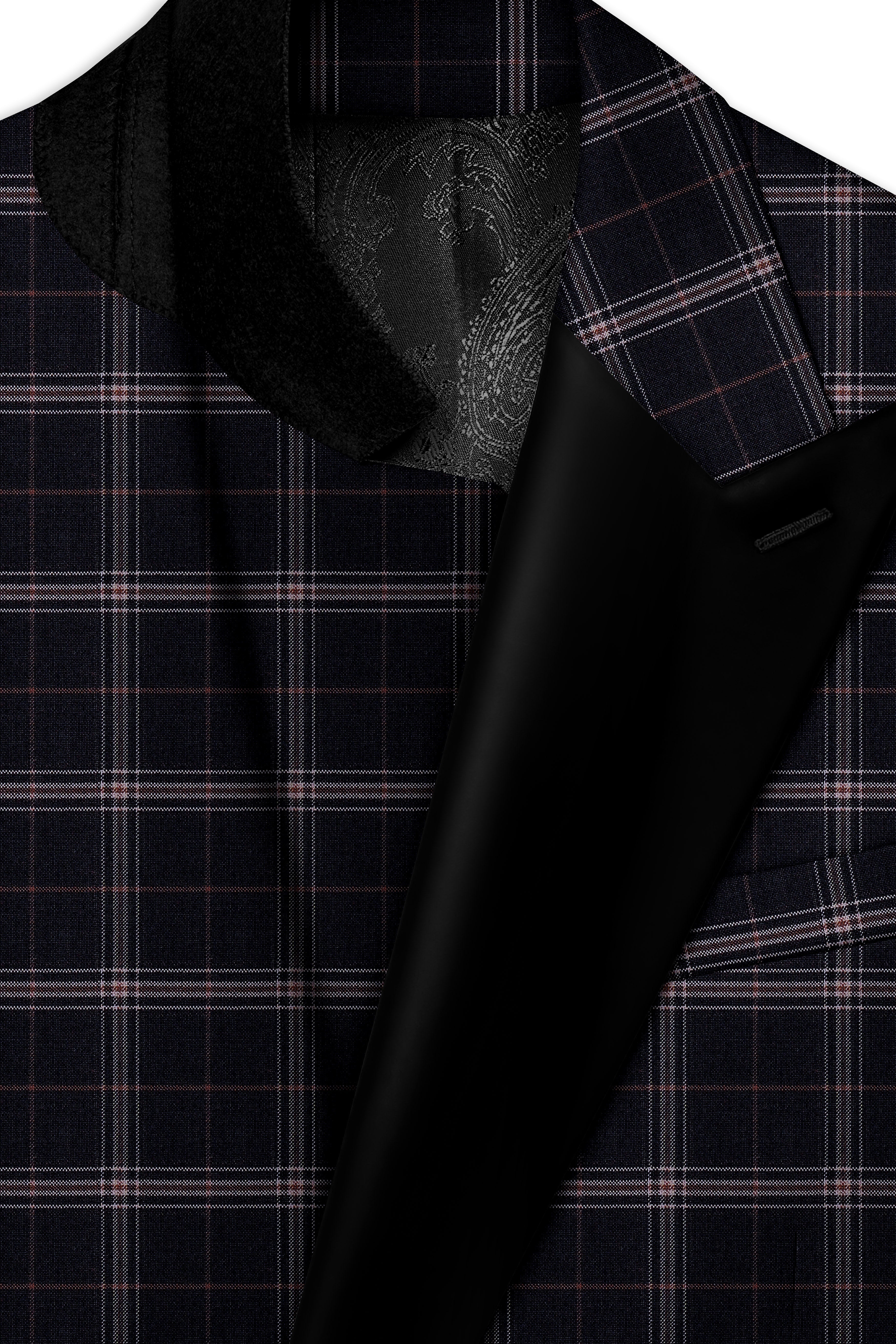 Mind Shaft Black Plaid Woolrich Tuxedo Blazer