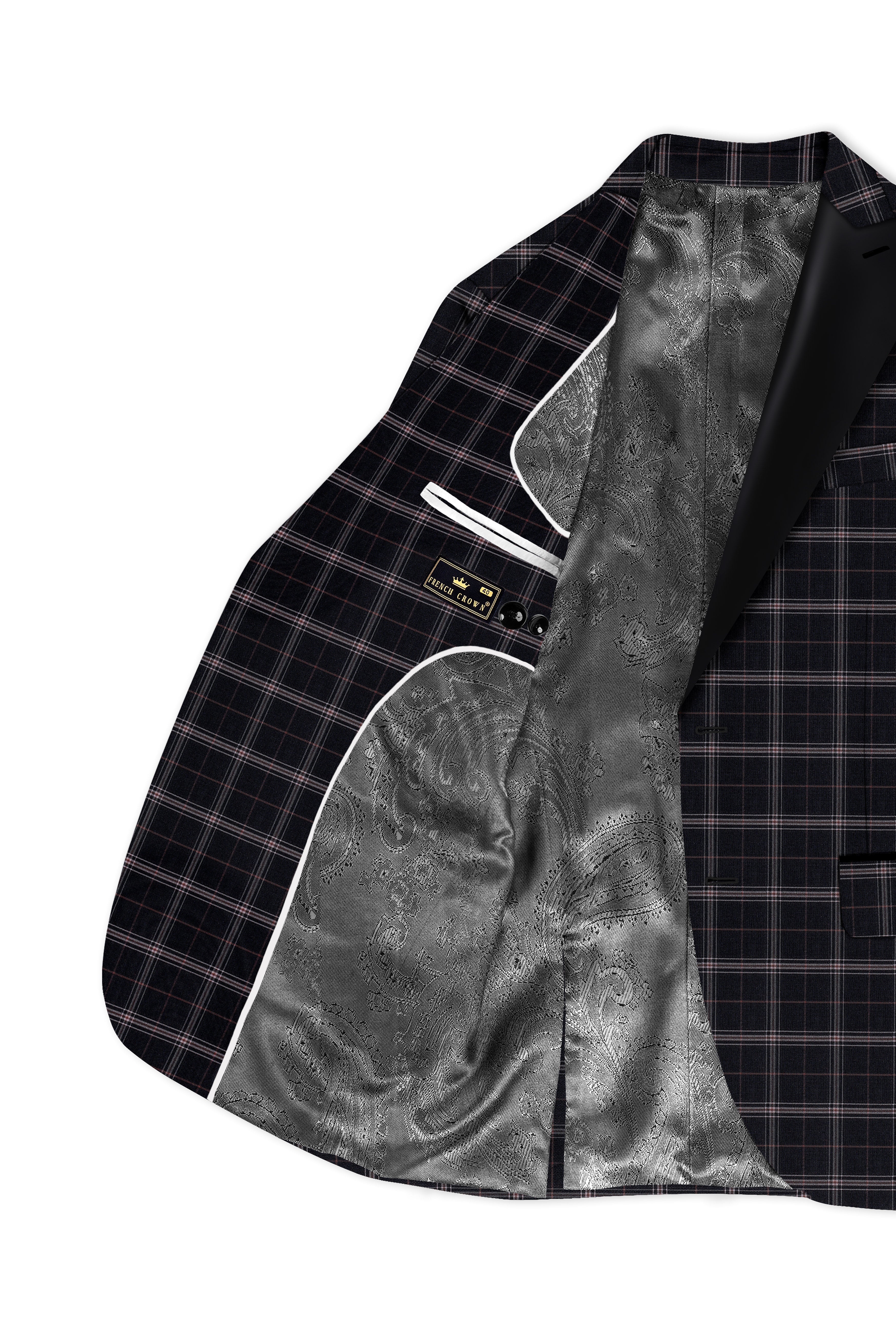 Mind Shaft Black Plaid Woolrich Tuxedo Blazer