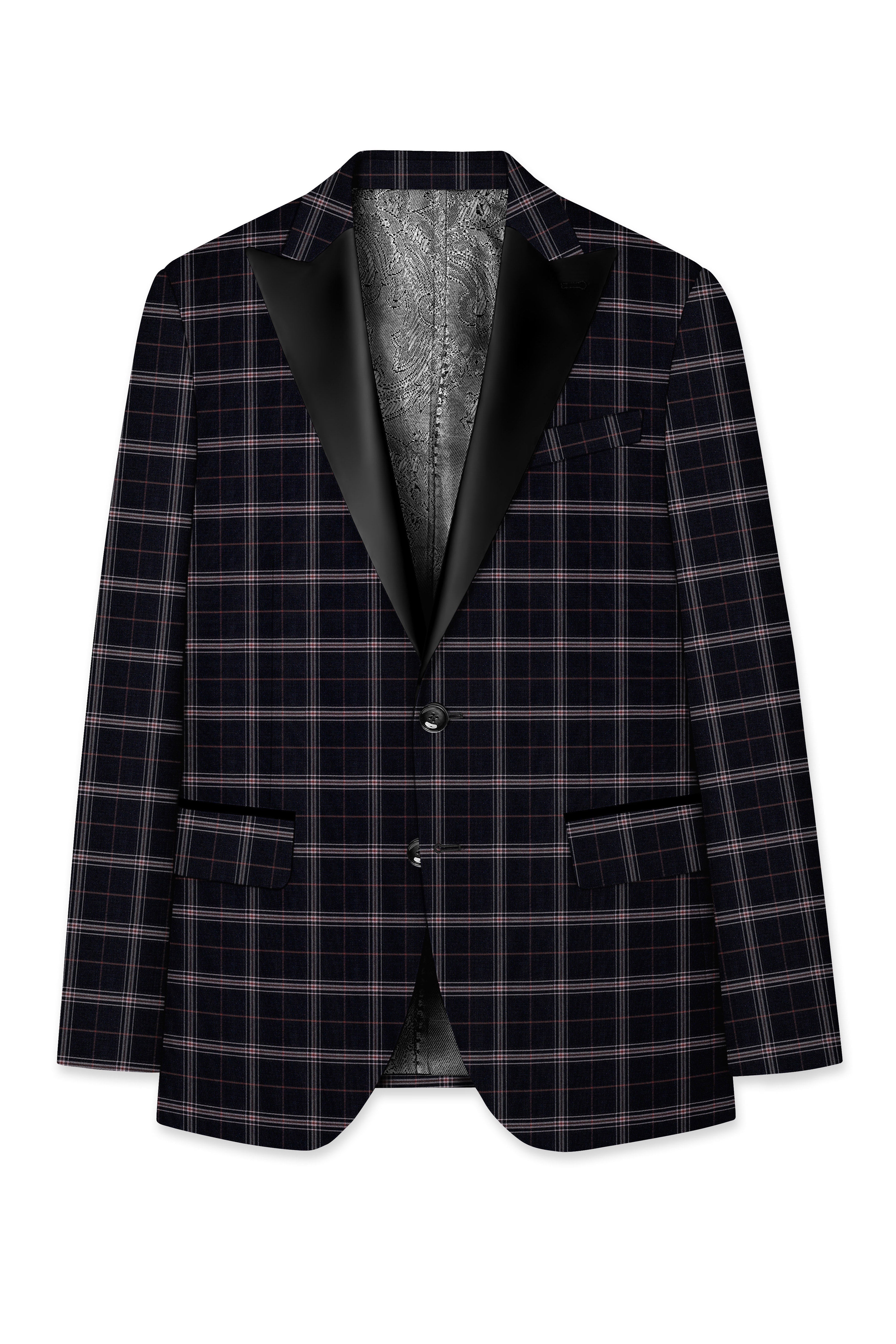 Mind Shaft Black Plaid Woolrich Tuxedo Blazer