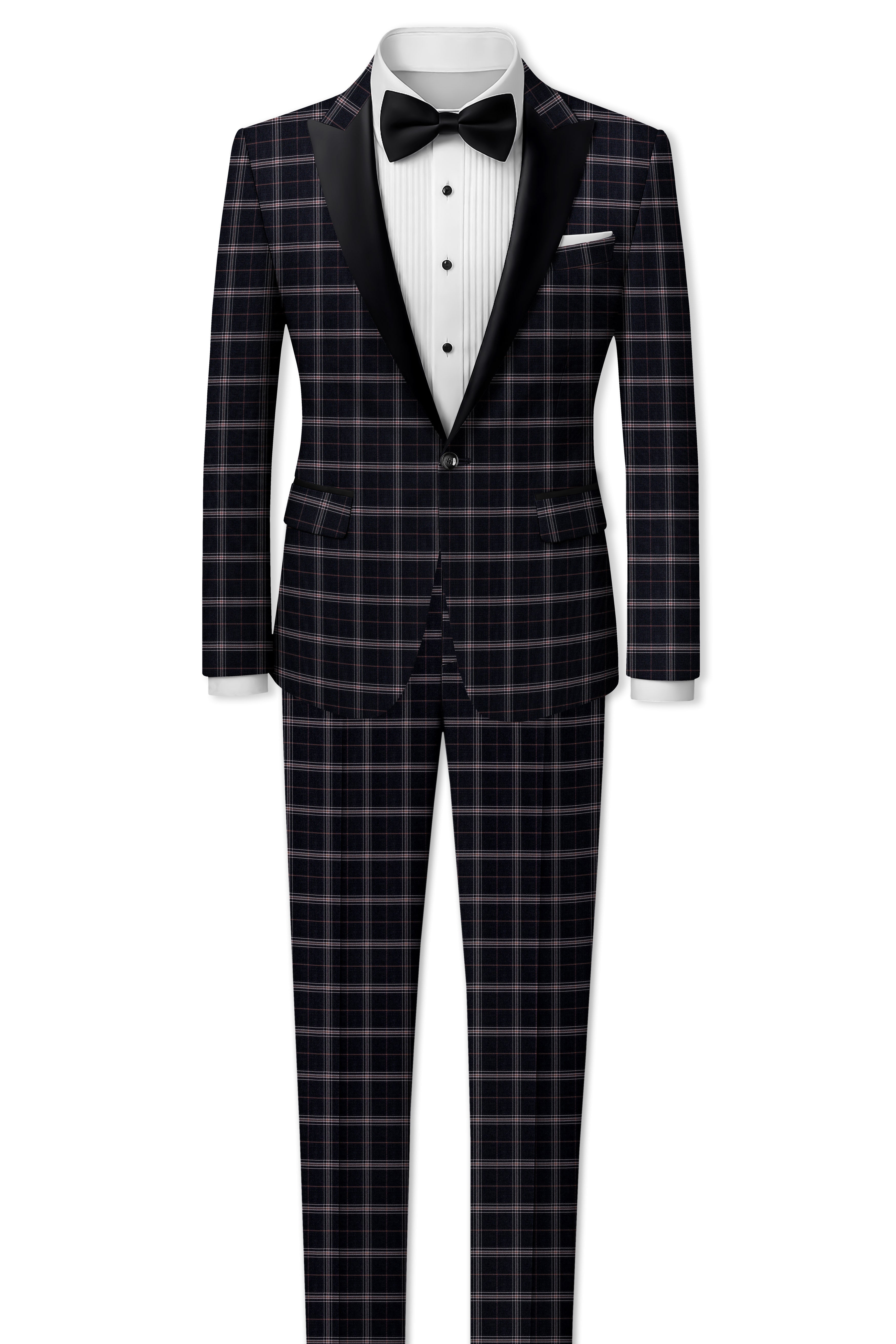 Mind Shaft Black Plaid Woolrich Tuxedo Blazer
