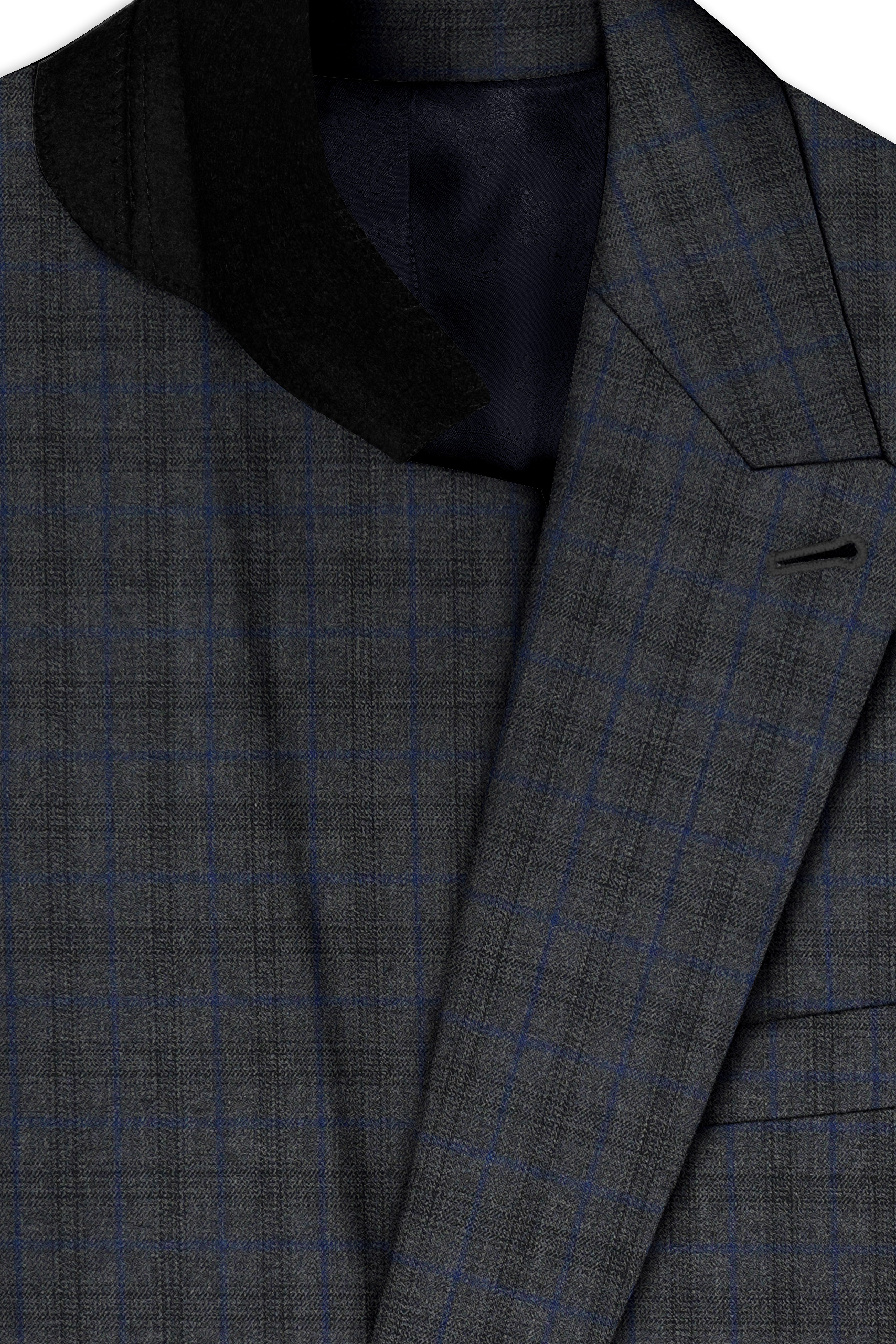 Tundora Gray Plaid Double Breasted Blazer