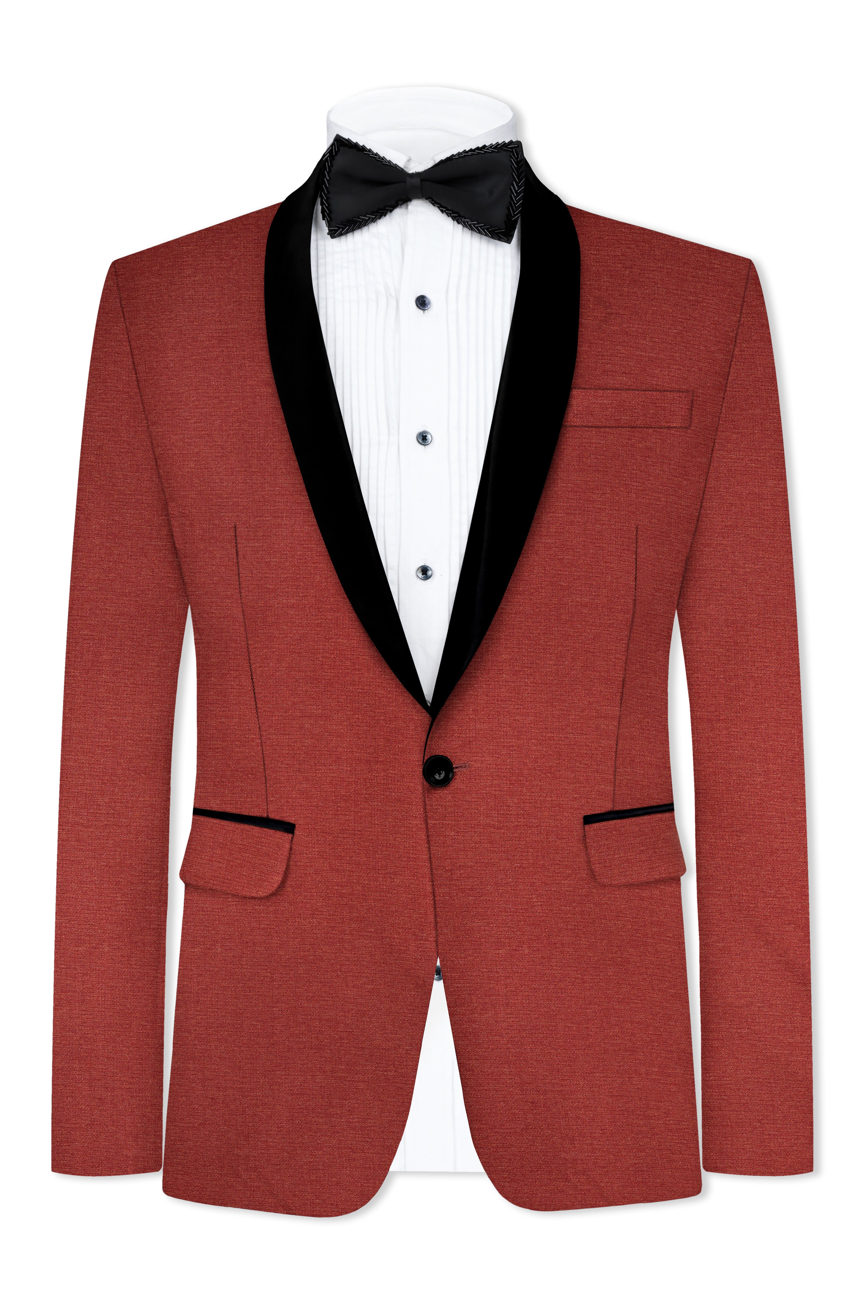 Pale Carmine Tuxedo Blazer