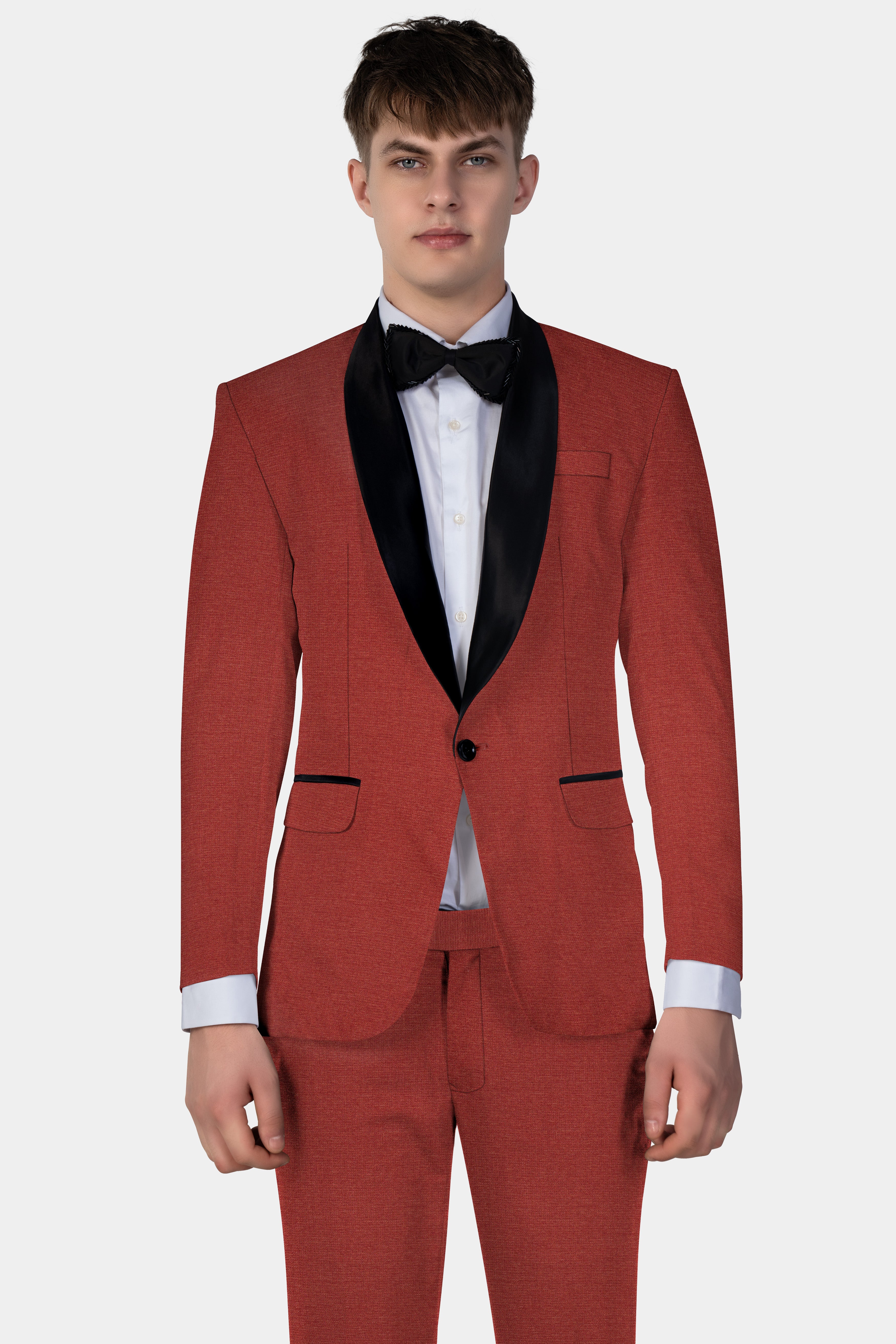 Pale Carmine Tuxedo Blazer