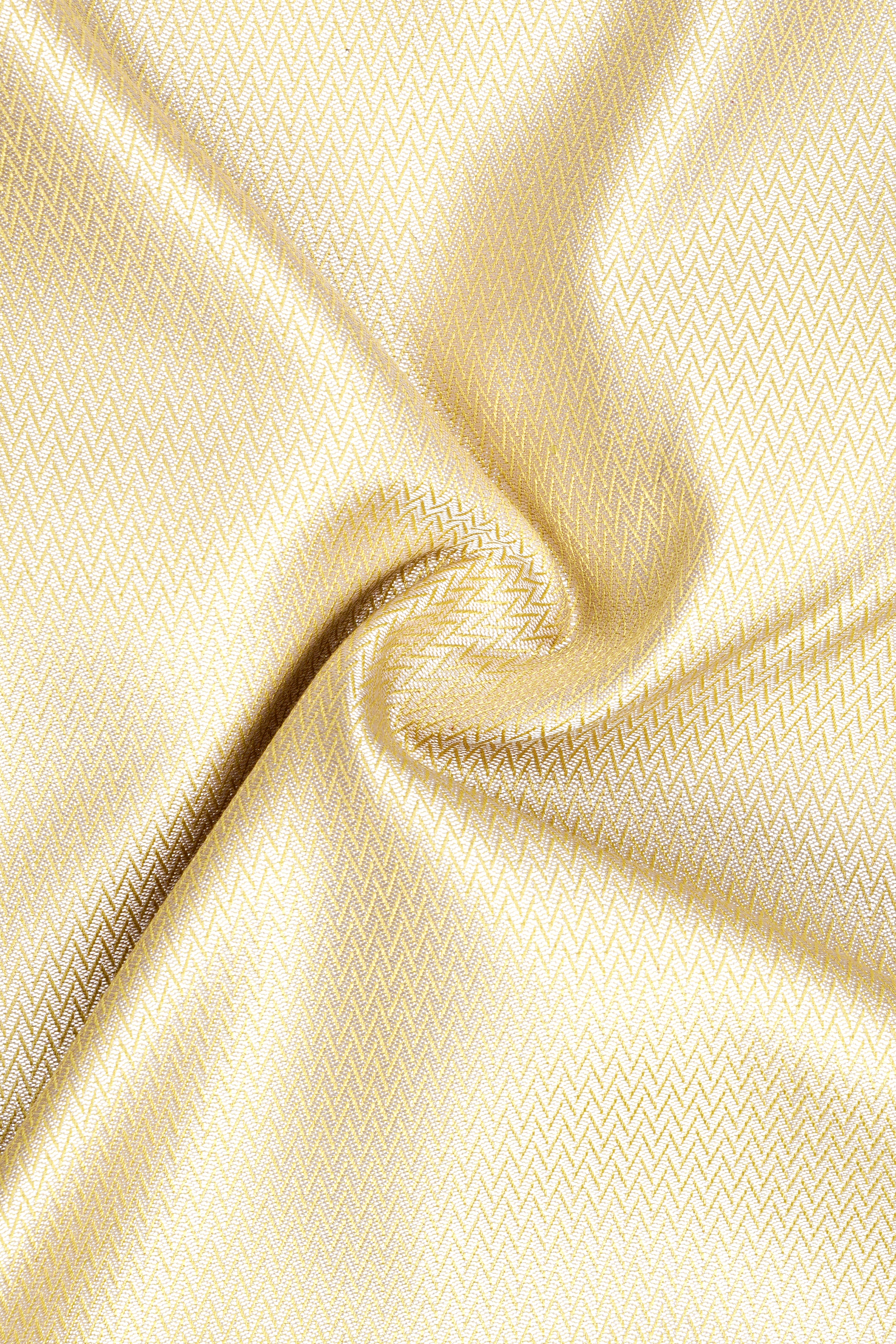 Cashmere Chevron Textured Cross Placket Bandhgala Designer Blazer