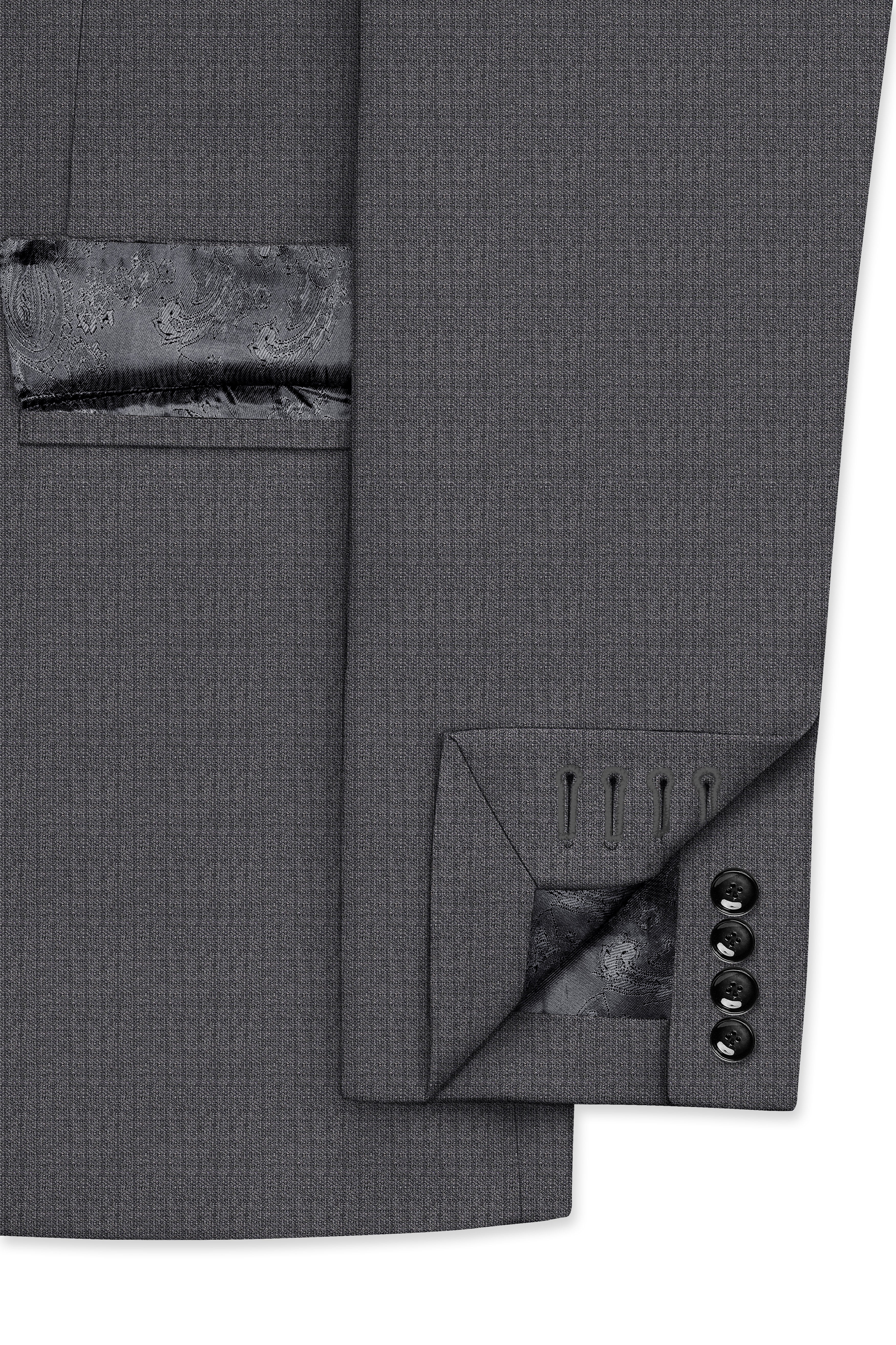 Vampire Gray Cross Placket Bandhgala Blazer