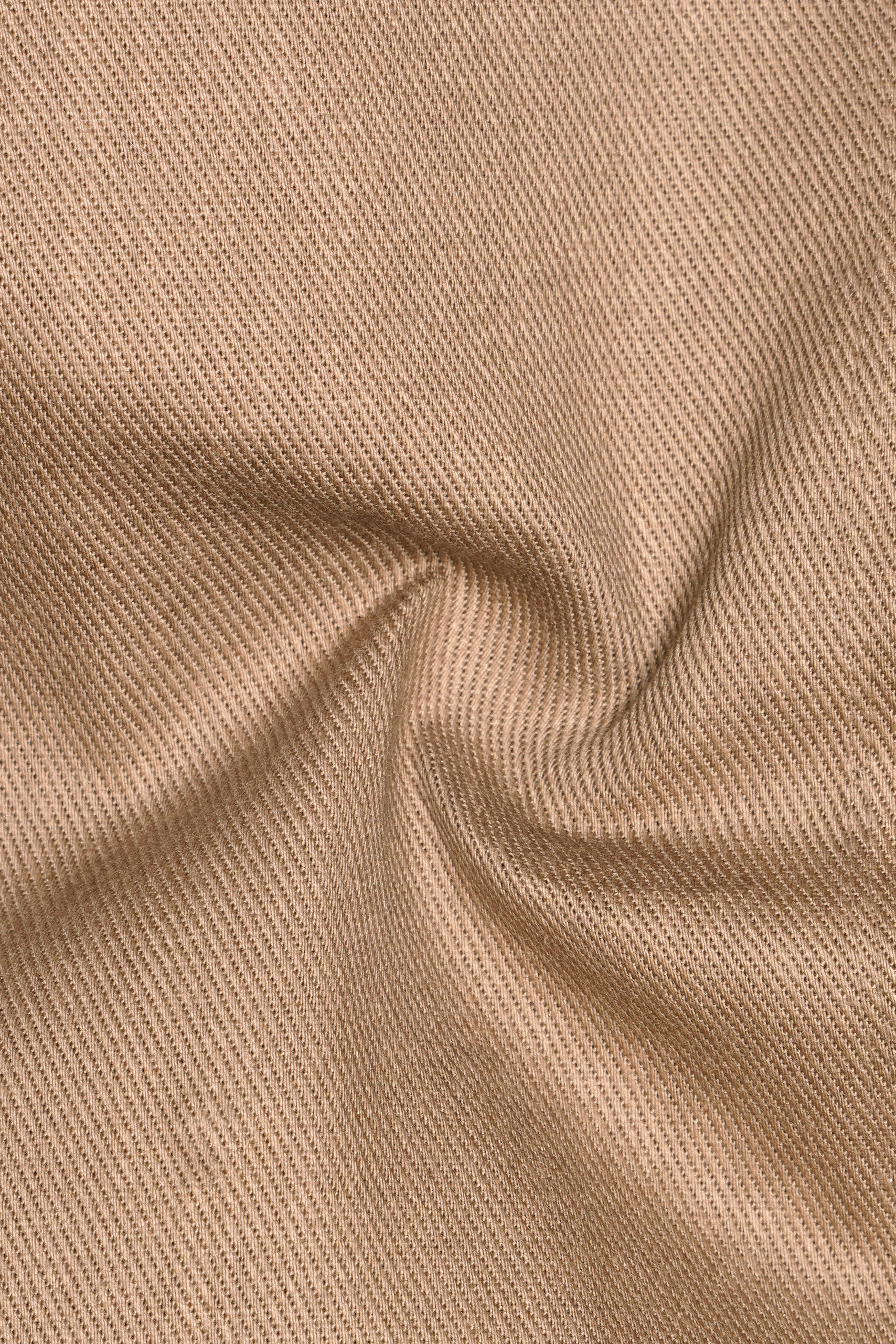 Dark Chestnut Brown Double Breasted Premium Cotton Blazer