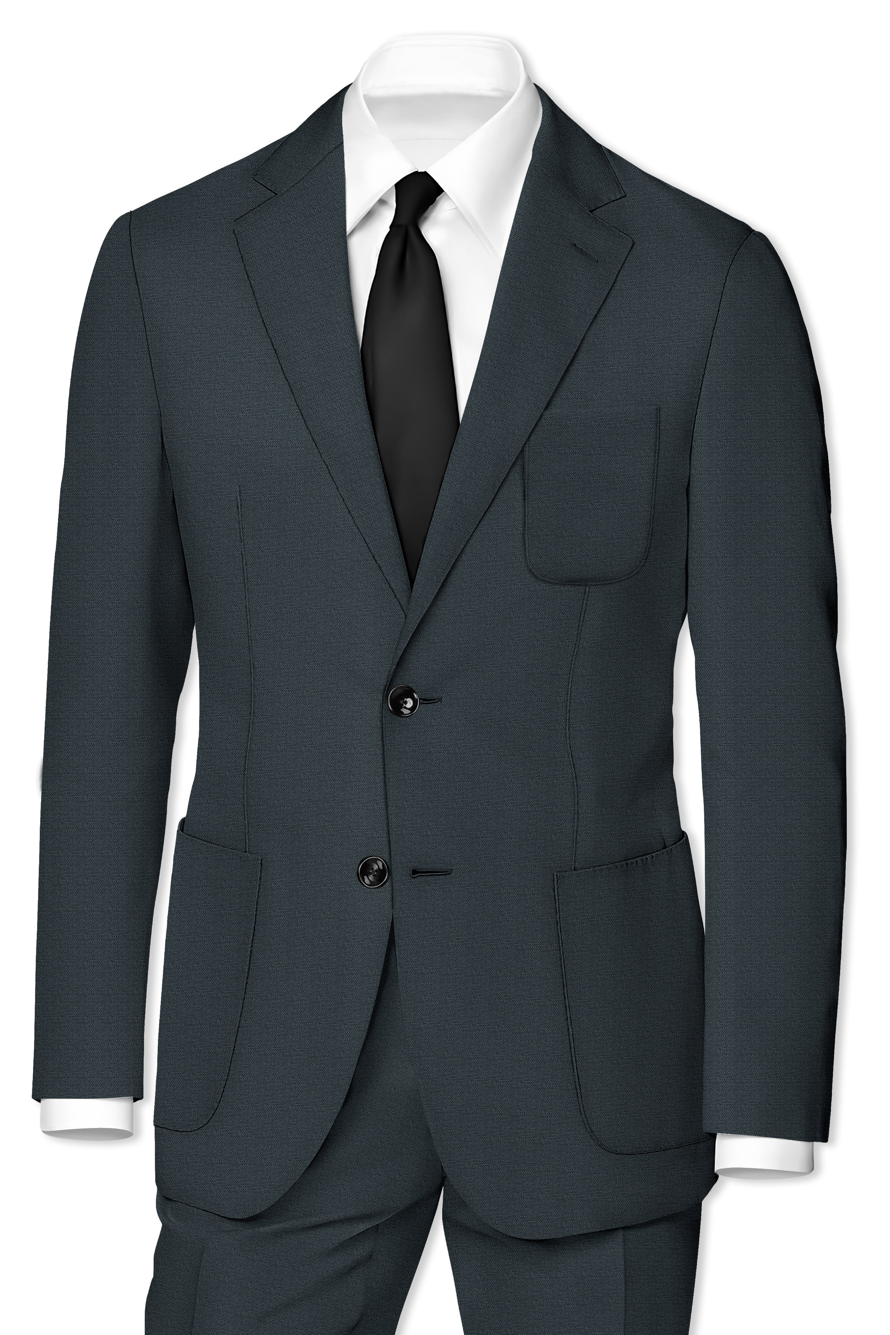 Limed Spruce Grey Single Breasted Premium Cotton Sports Blazer