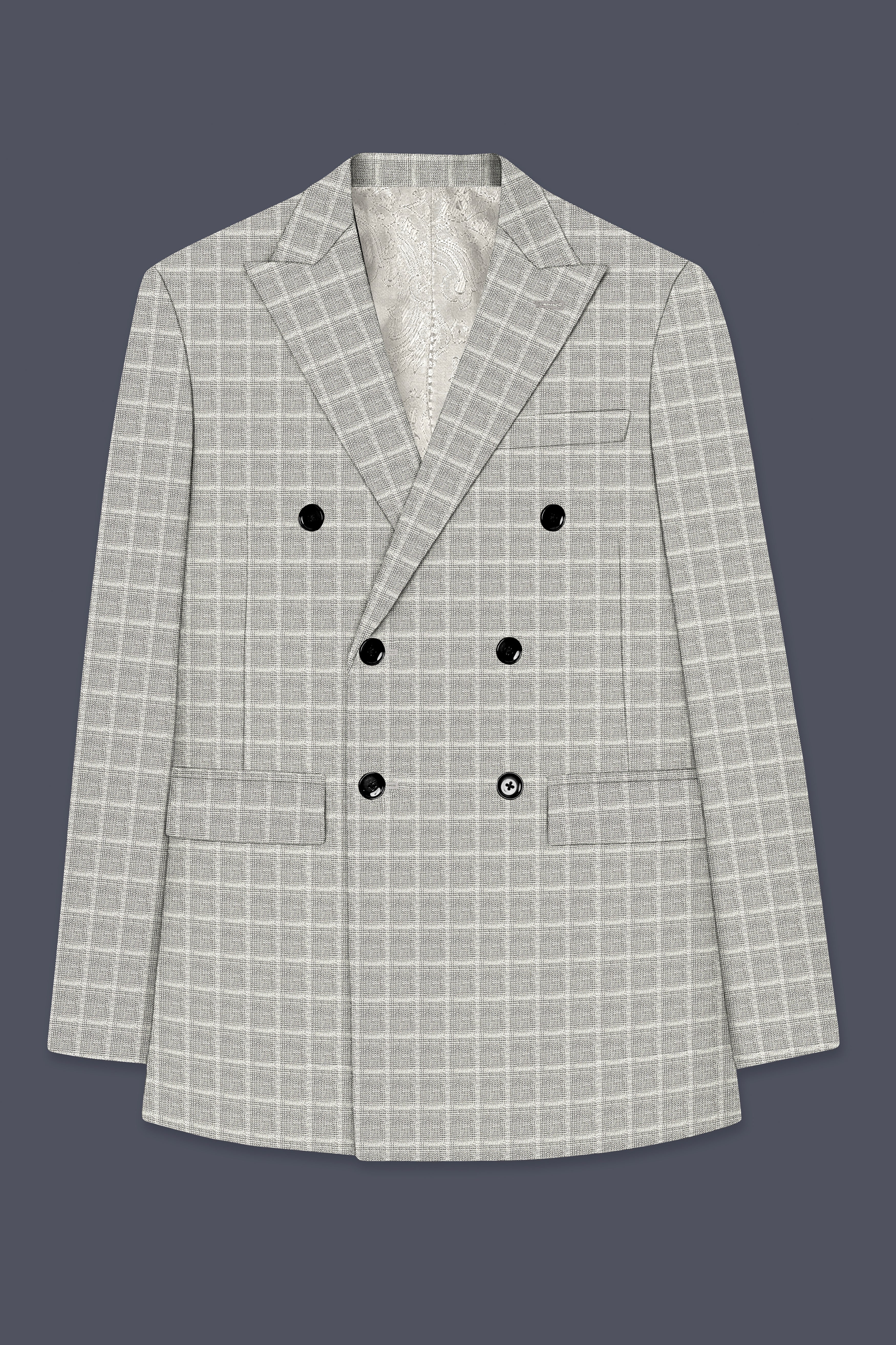 Timberwolf light Brown Plaid Double Breasted Blazer
