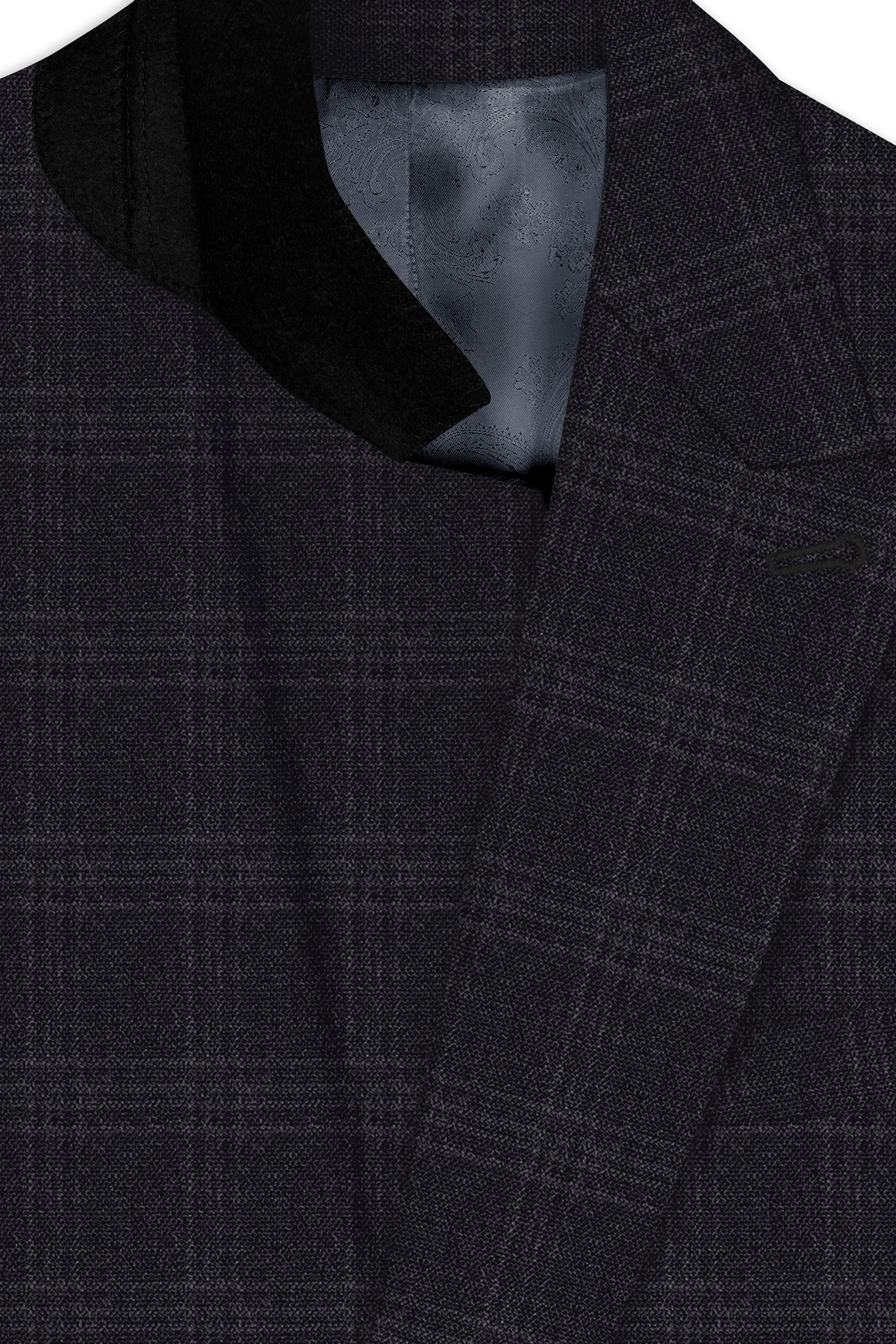 Tuatara Gray Subtle windowpanew Double Breasted Blazer