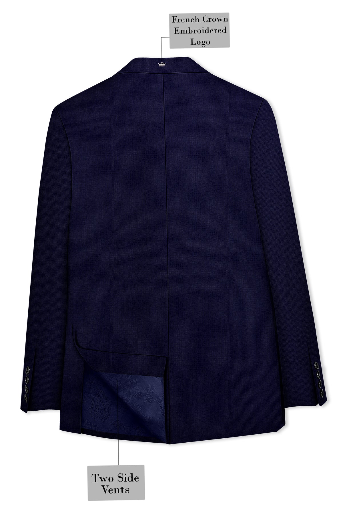 Gunmetal Blue with Black Lapel Tuxedo Suit