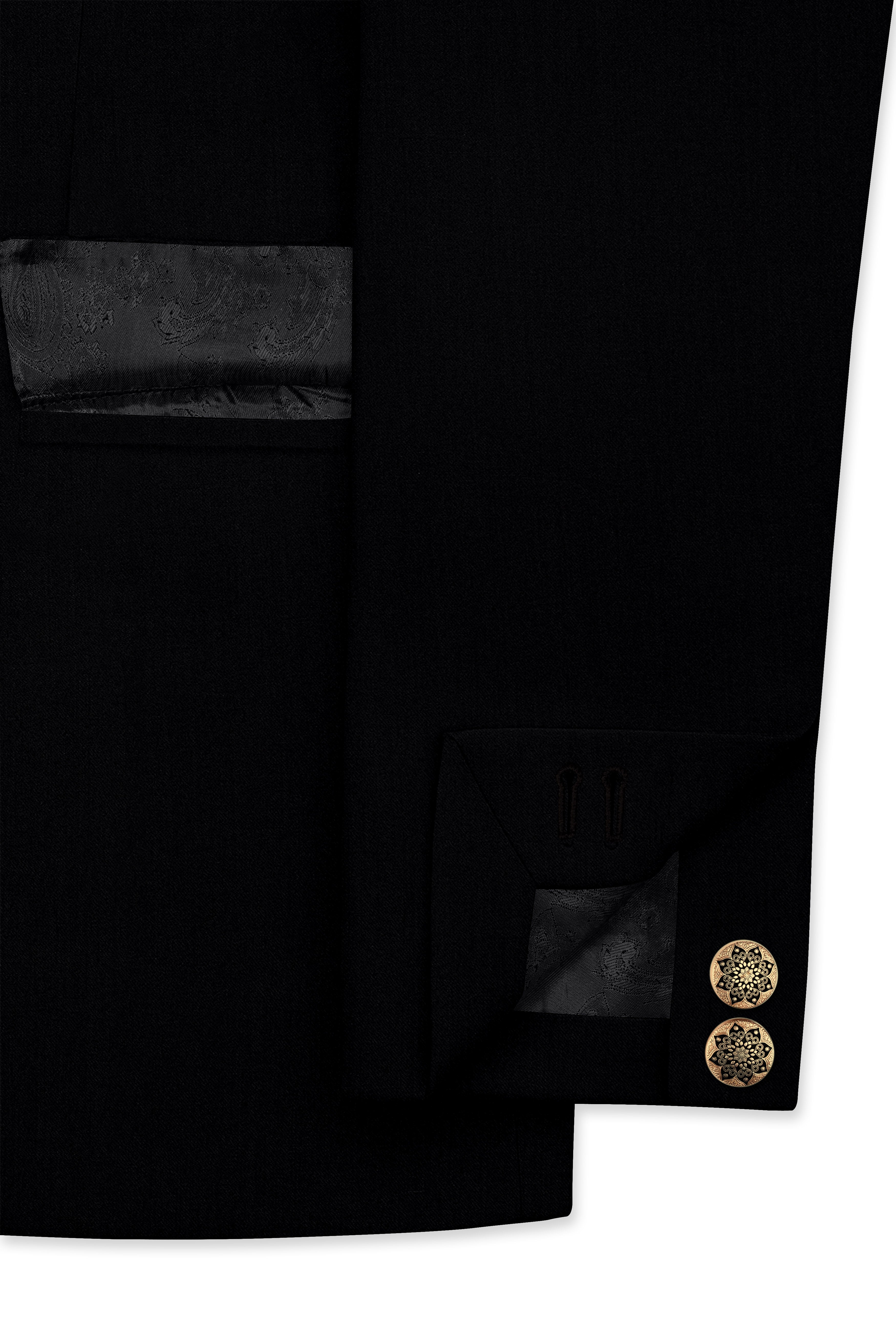 Thunder Black Cross Placket Bandhgala Blazer