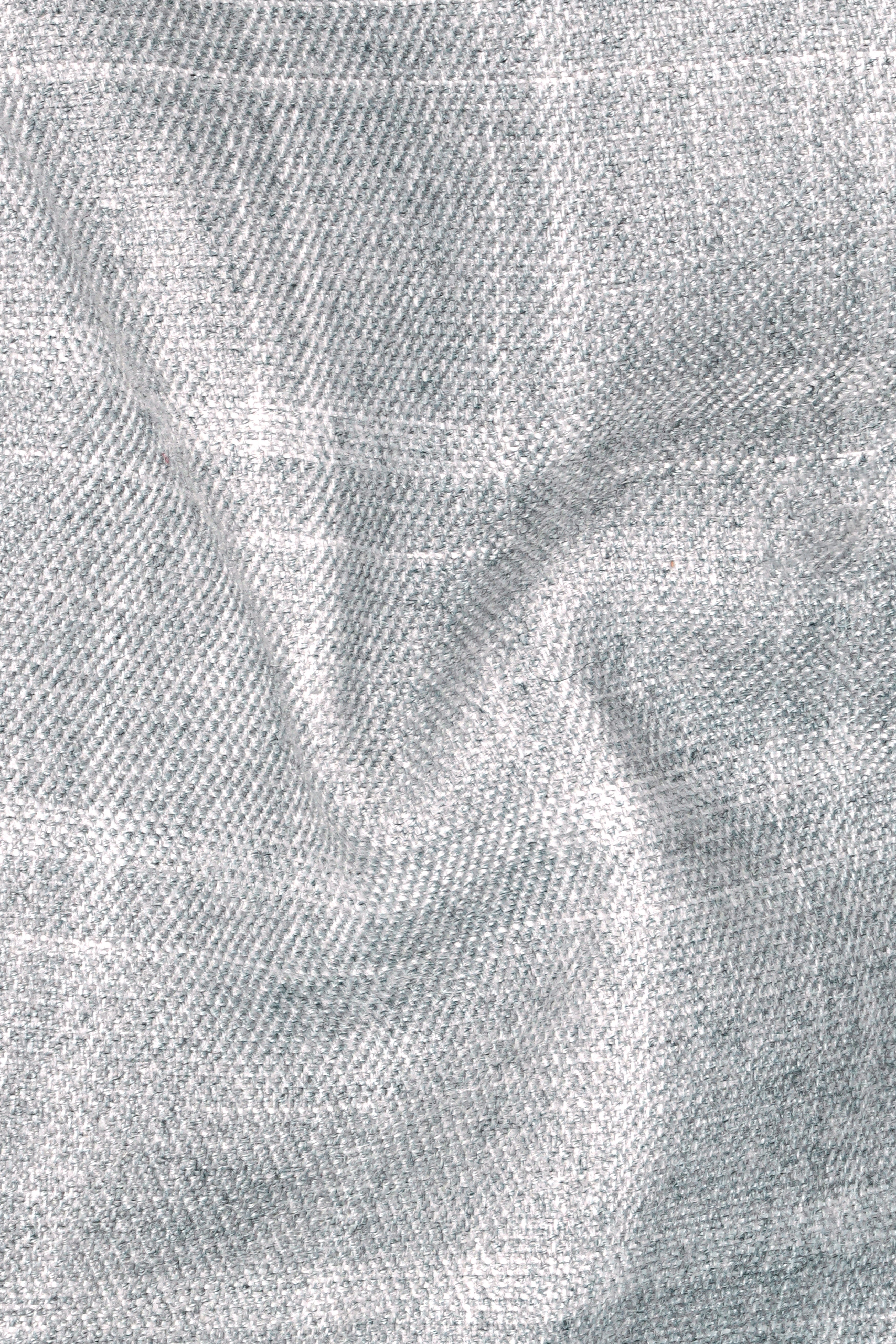 Bronco Light Gray Plaid Cross Placket Bandhgala Blazer