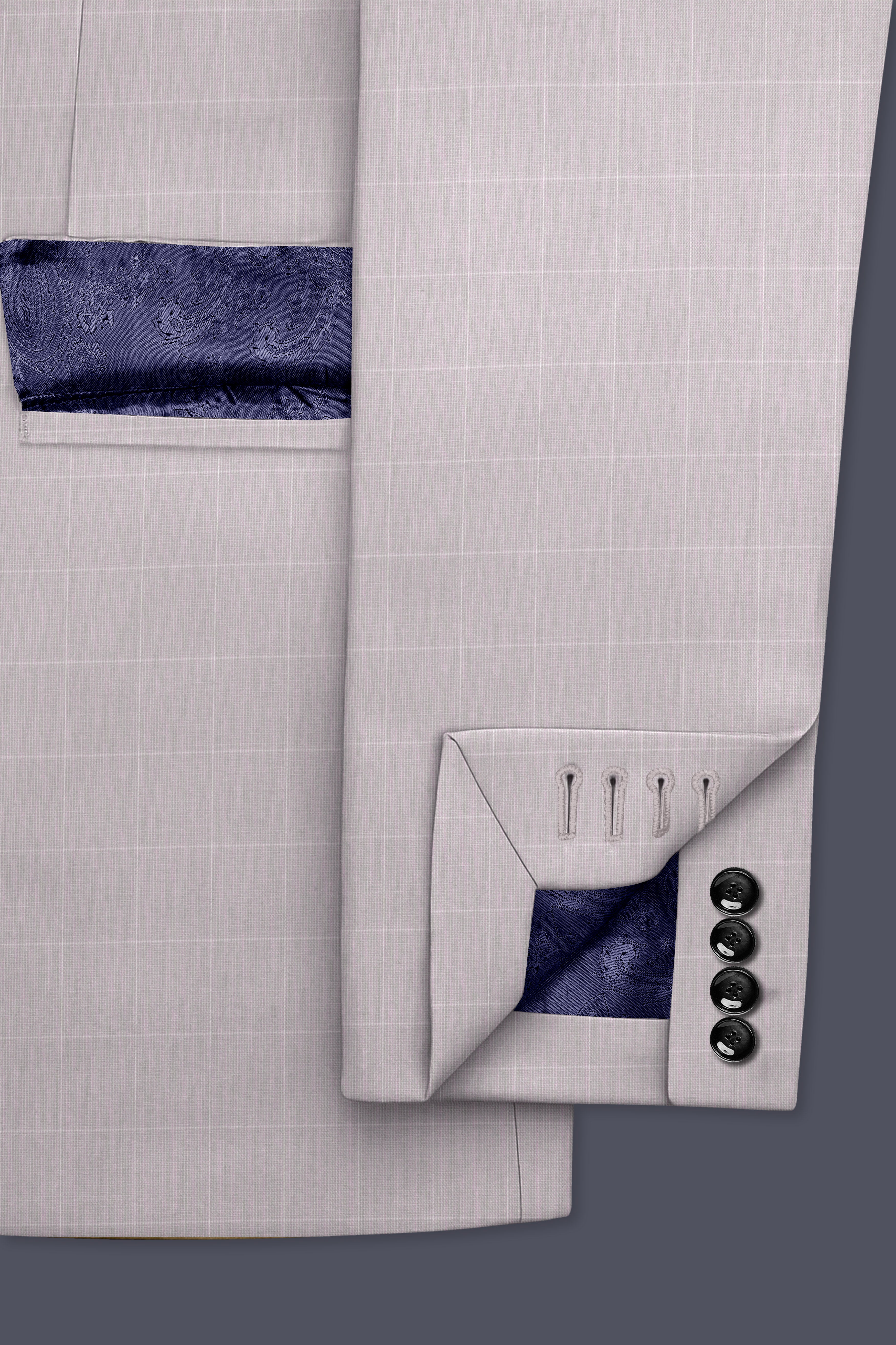 Martini Gray Checkered Double Breasted Blazer