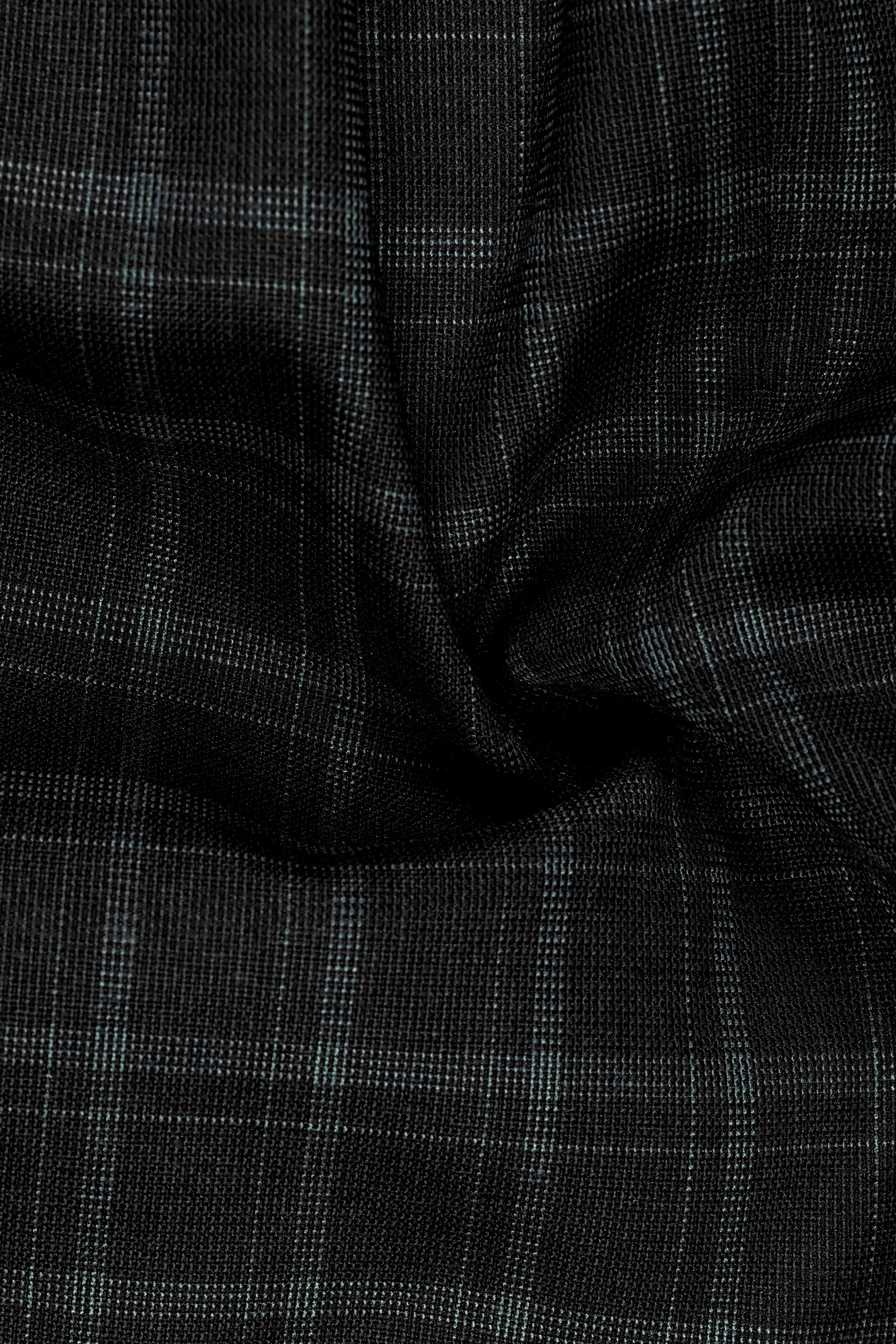 Cape God Gray windowpane Cross Bandhgala Blazer