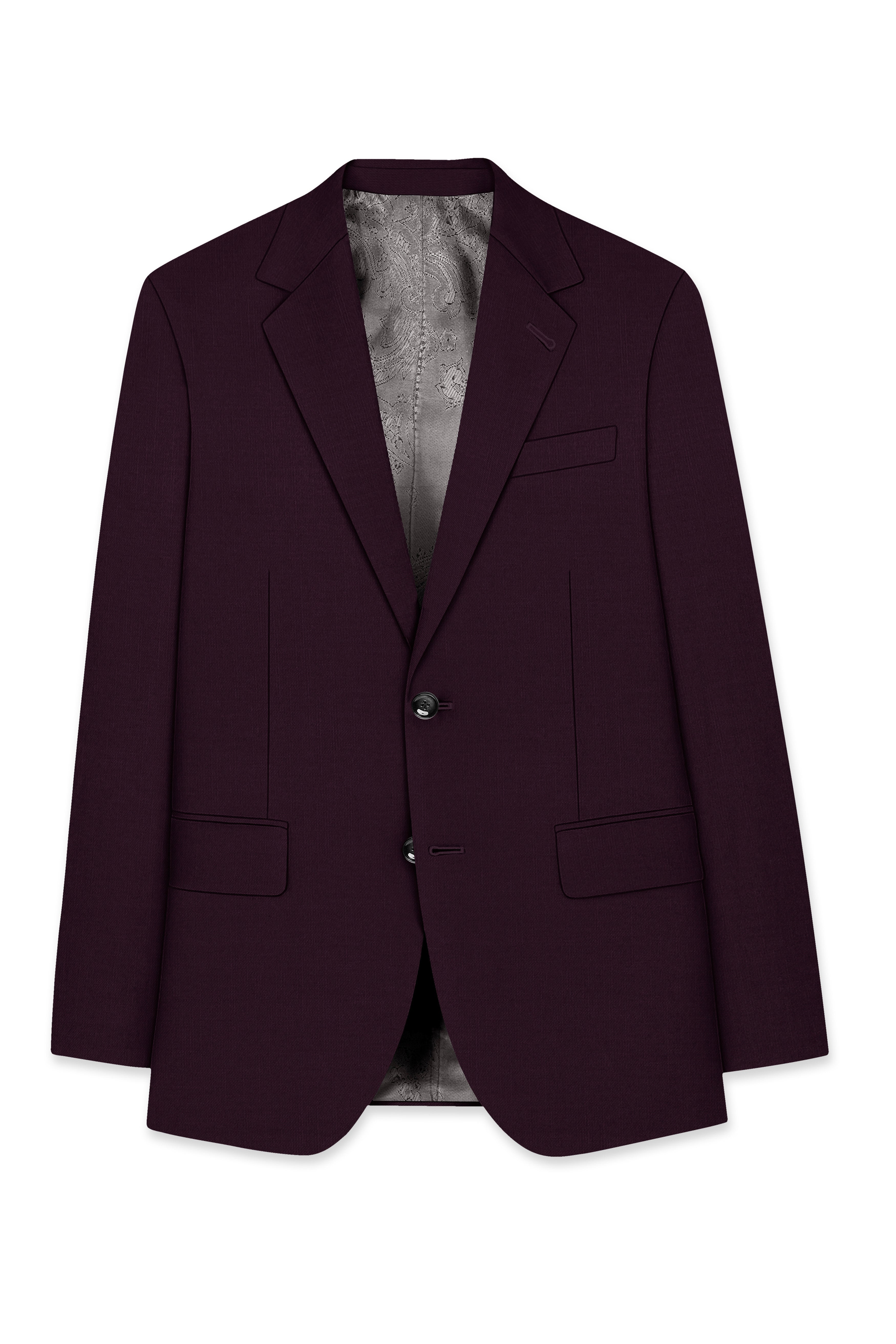 Eclipse Maroon Single Breasted Blazer