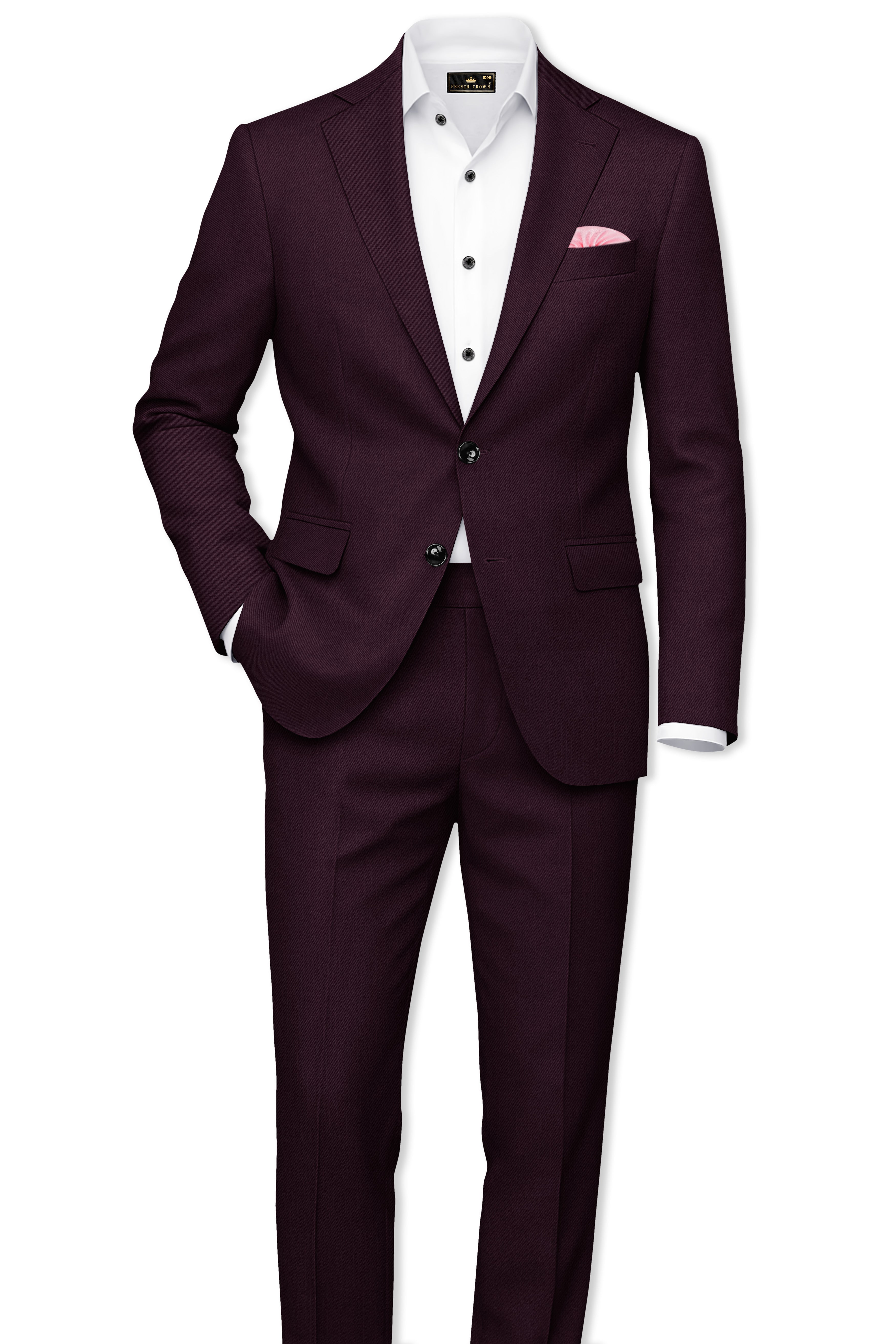 Eclipse Maroon Single Breasted Blazer