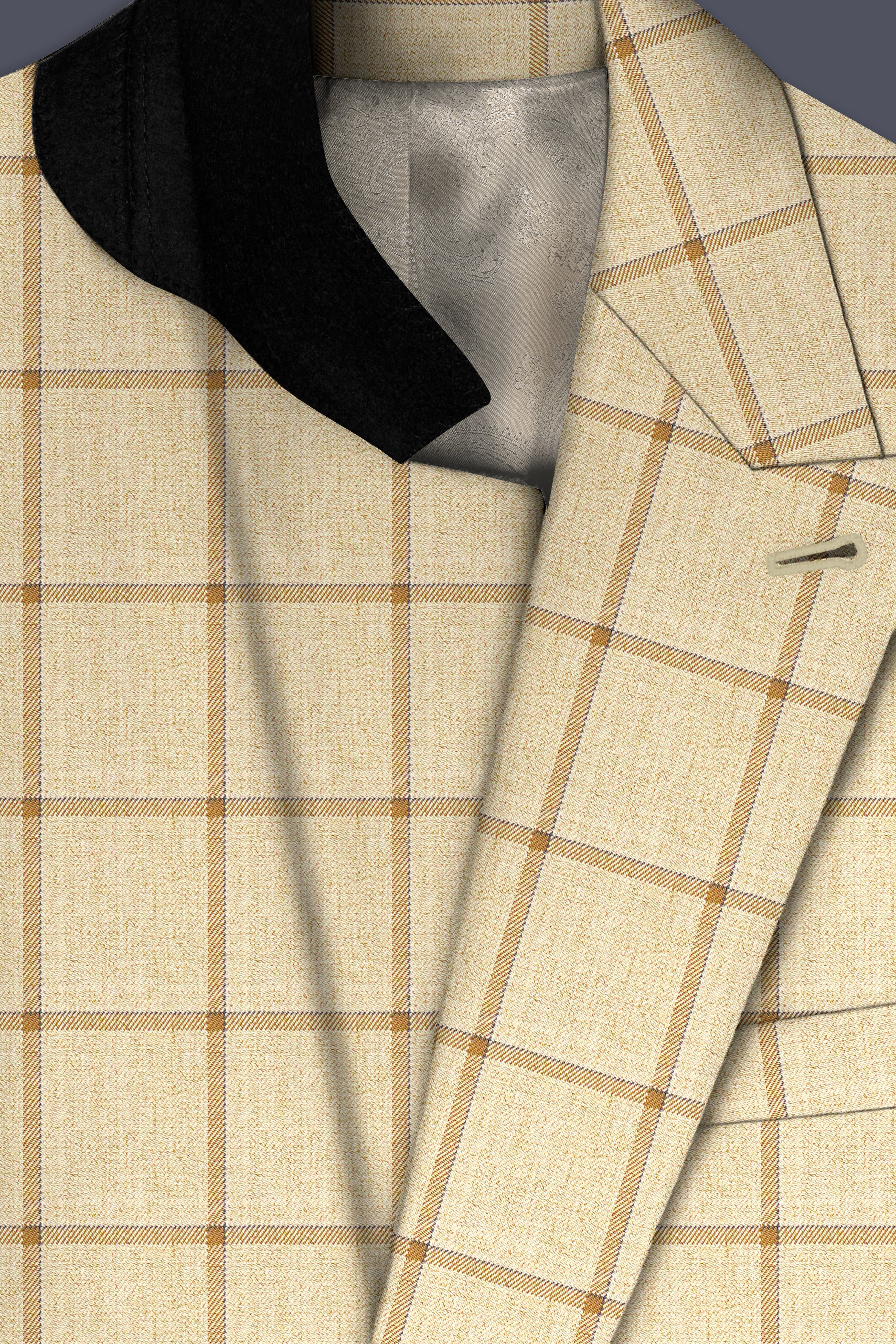 Rodeo Dust Brown Windowpane Double Breasted Blazer