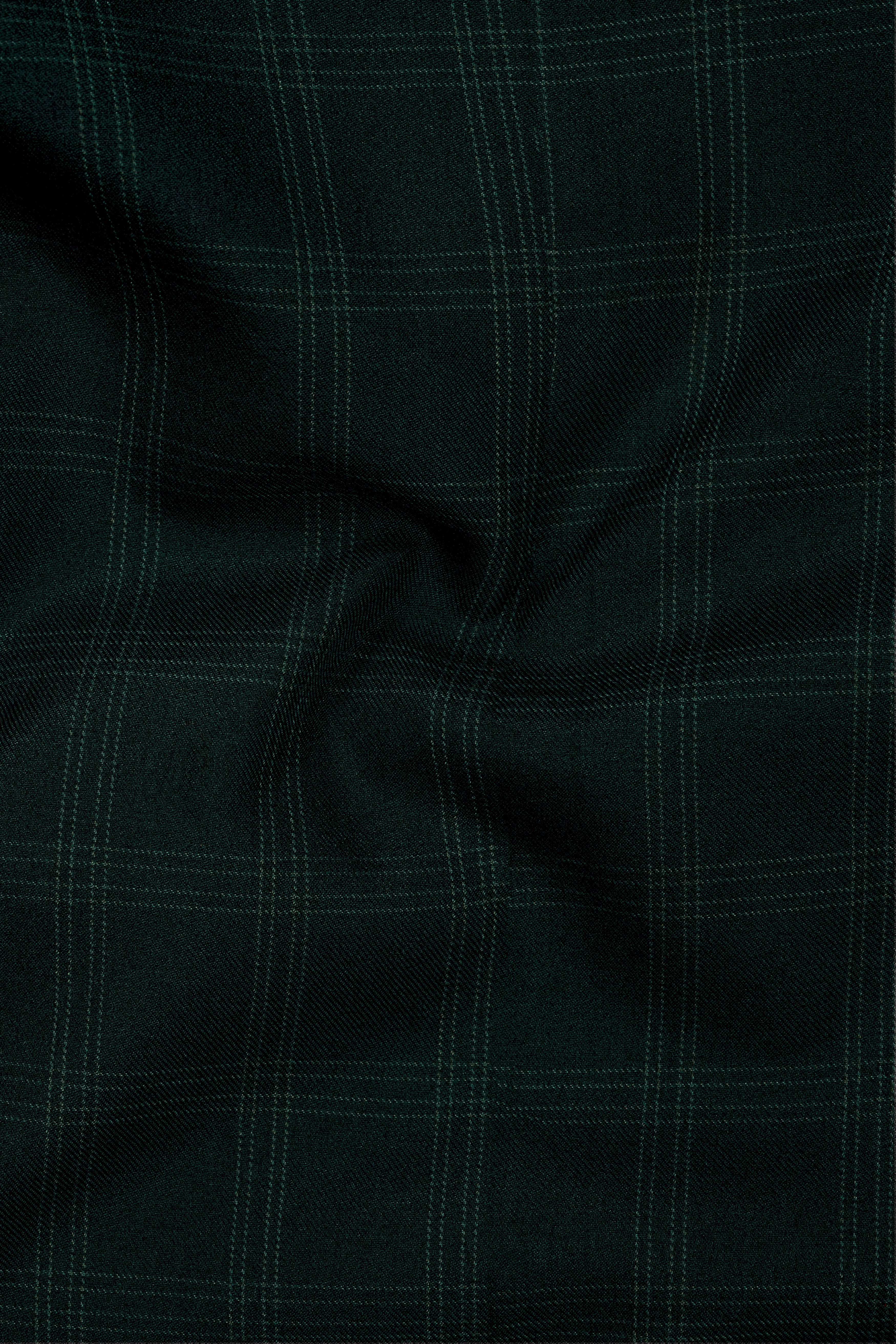 Zeus Green Plaid Cross Placket Bandhgala Blazer