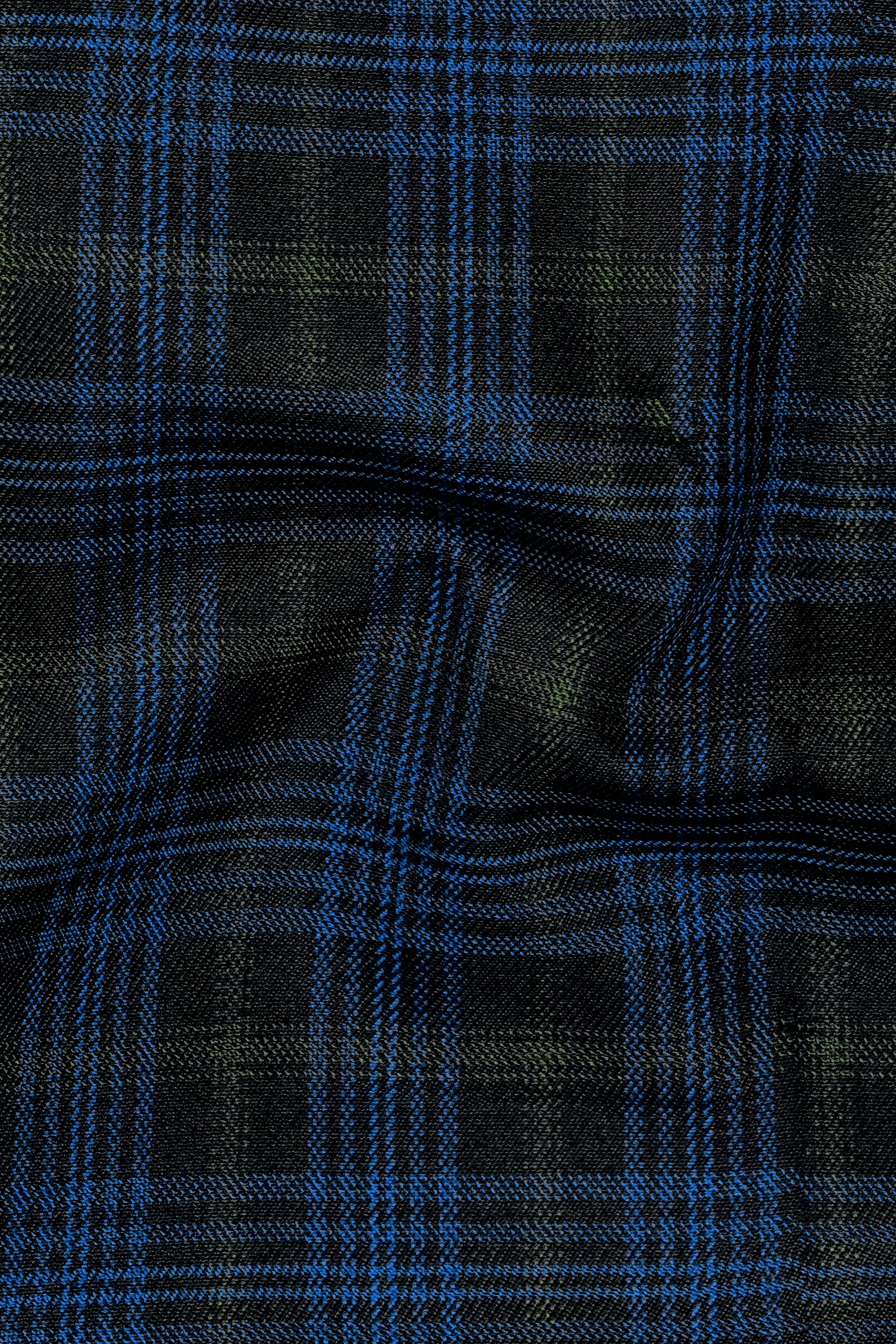 Fiord Navy Blue with Black Russian Plaid Double Breasted Sports Blazer