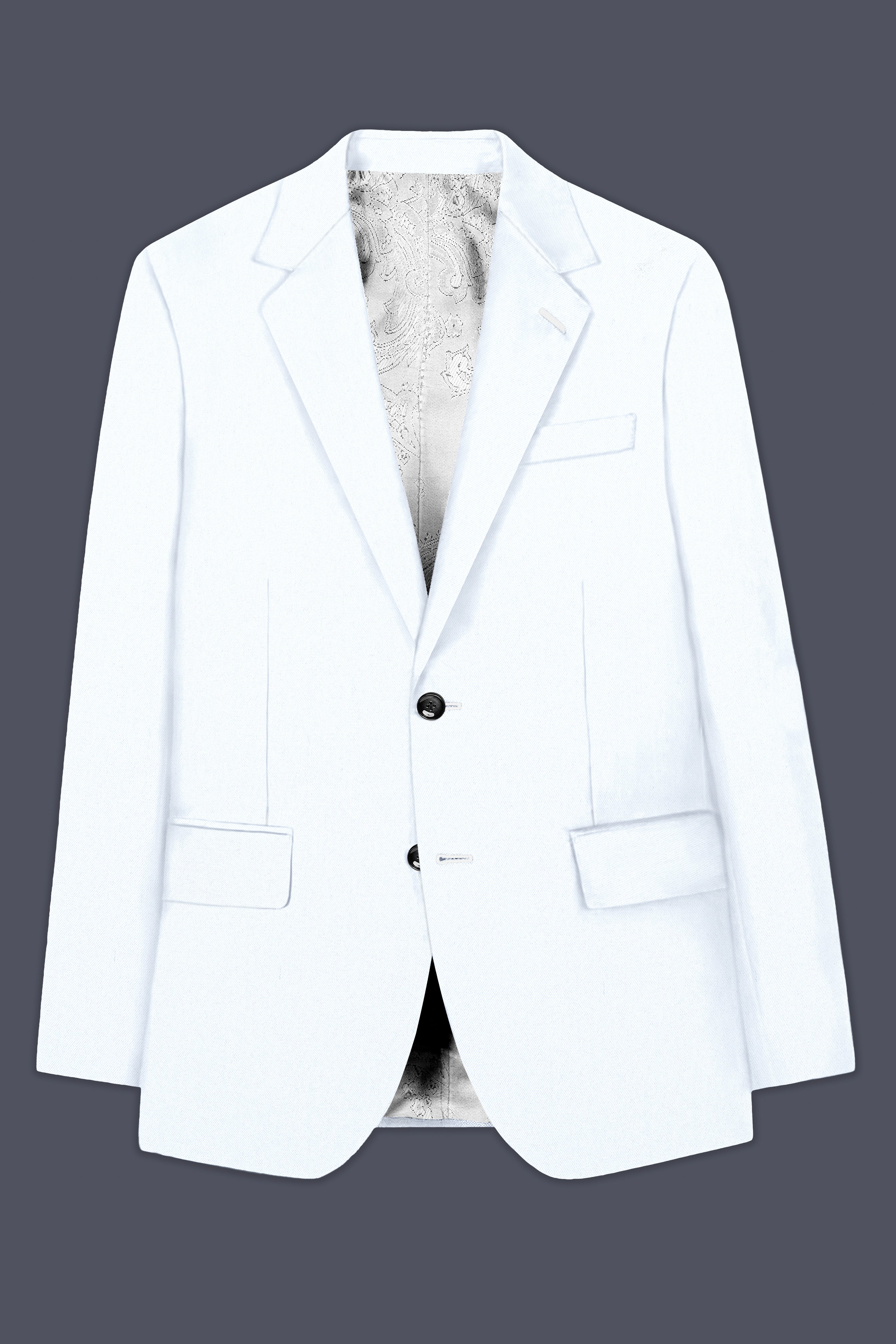 Bright White Stretchable Subtle Sheen Blazer