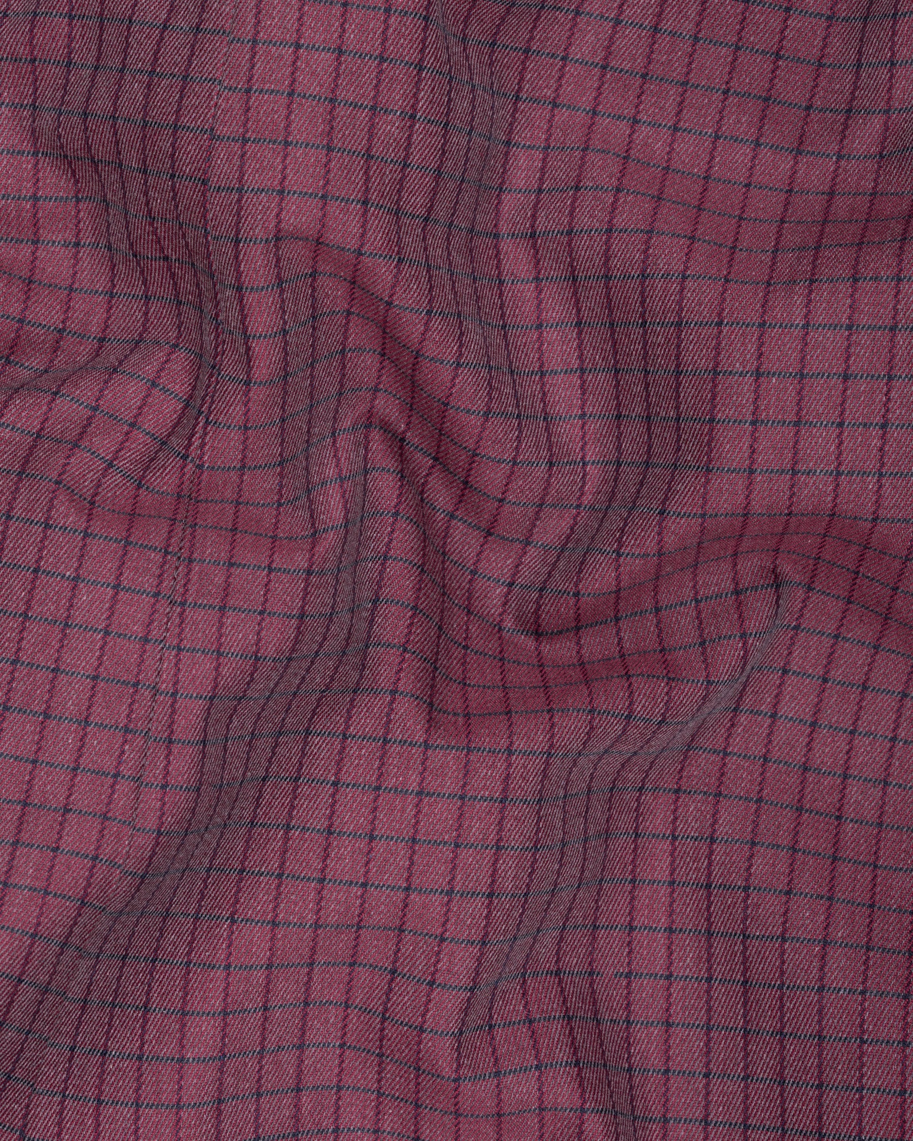 Tuscan Pink Gingham Premium Cotton Bandhgala Designer Blazer