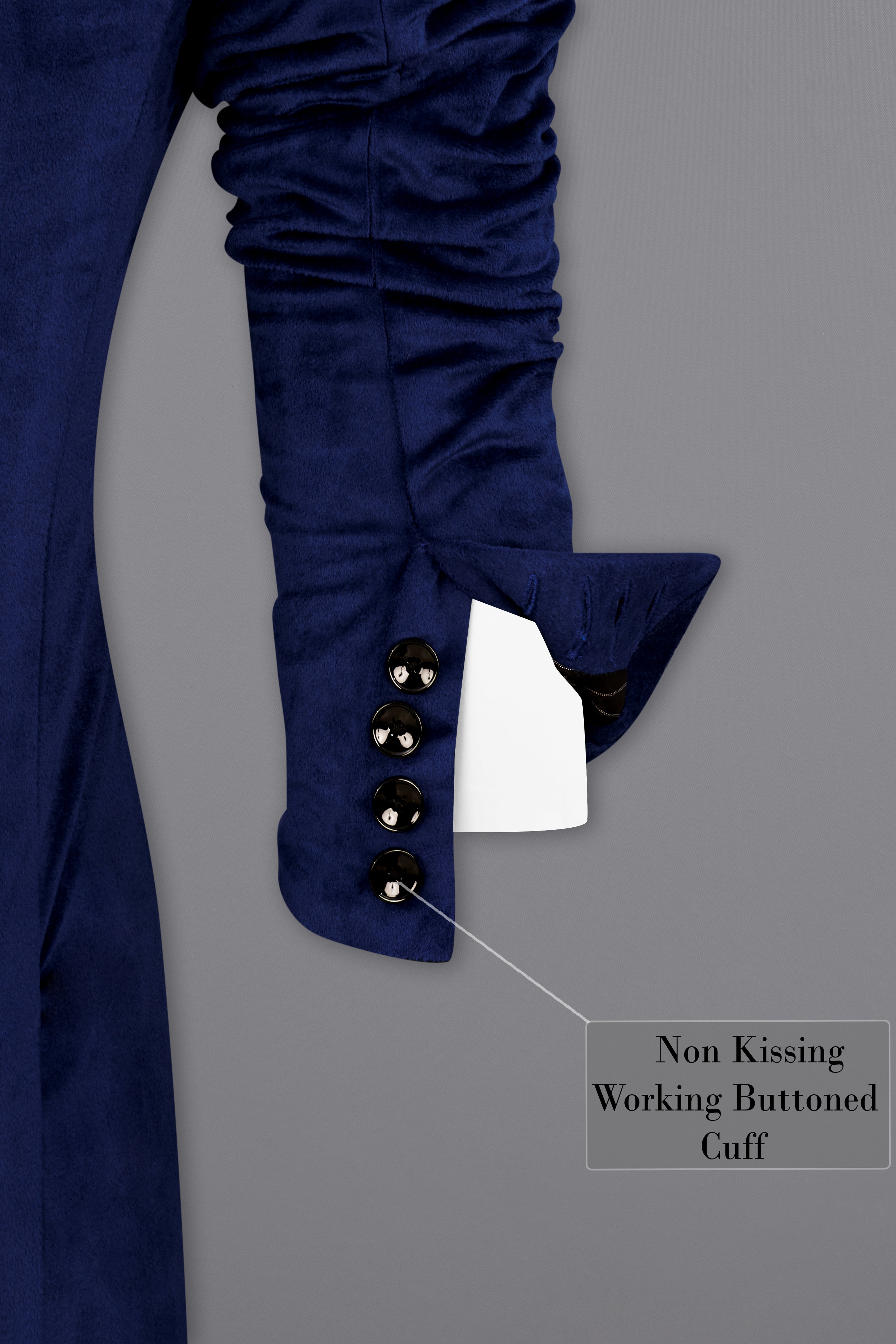 Zodiac Blue Velvet Tuxedo Designer Blazer