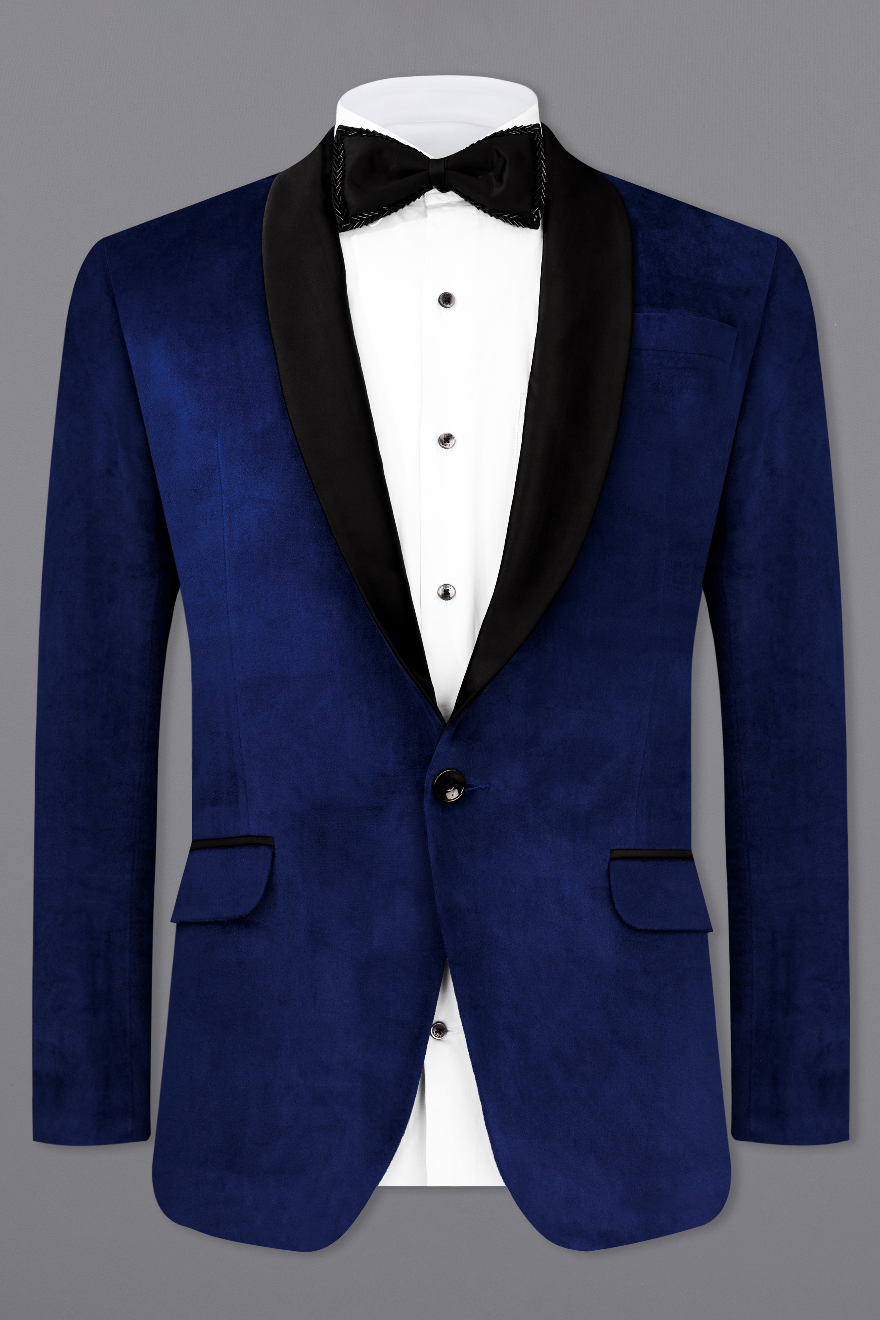 Zodiac Blue Velvet Tuxedo Designer Blazer