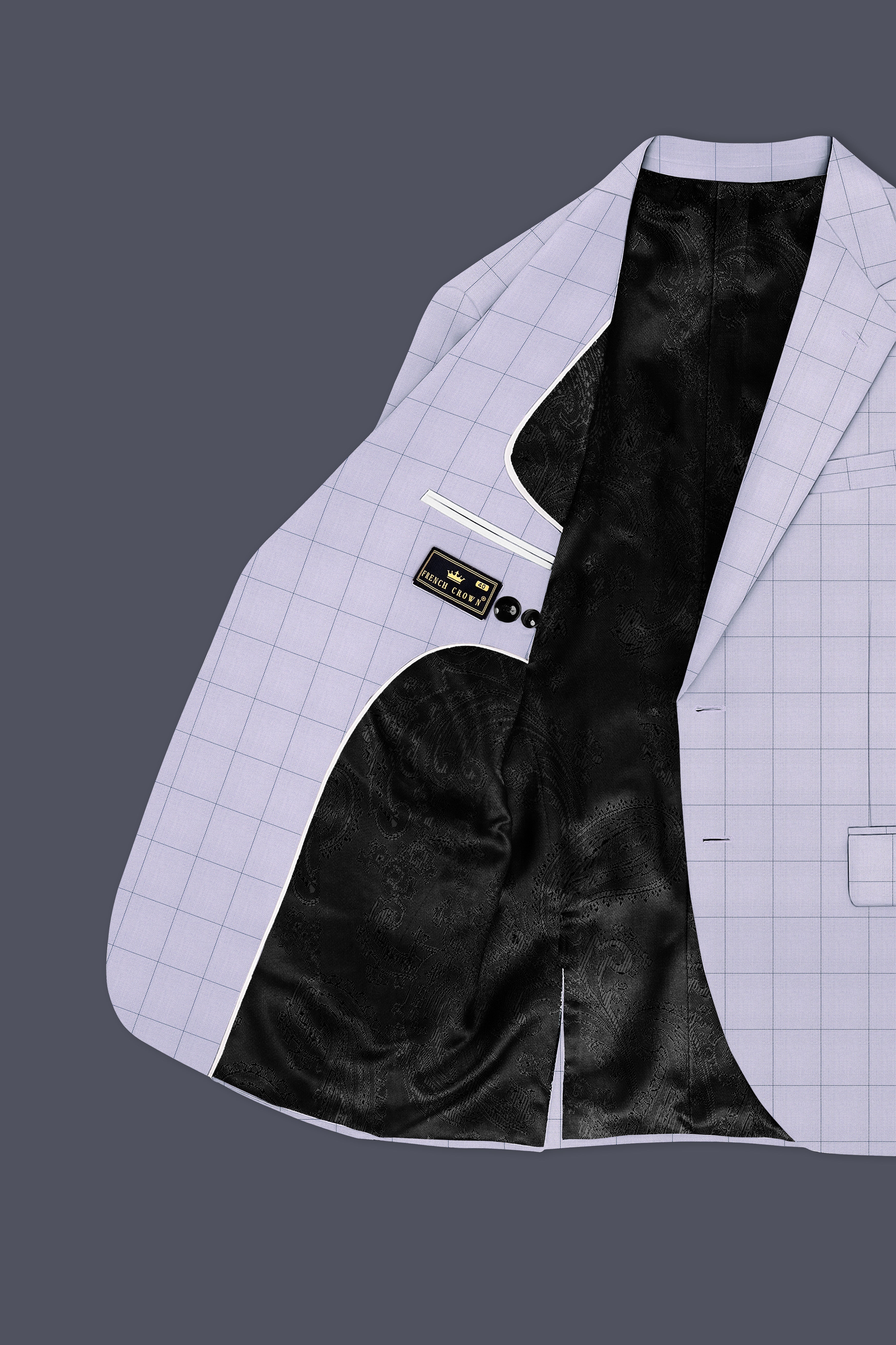 Regent Gray Windowpane Single Breasted Blazer