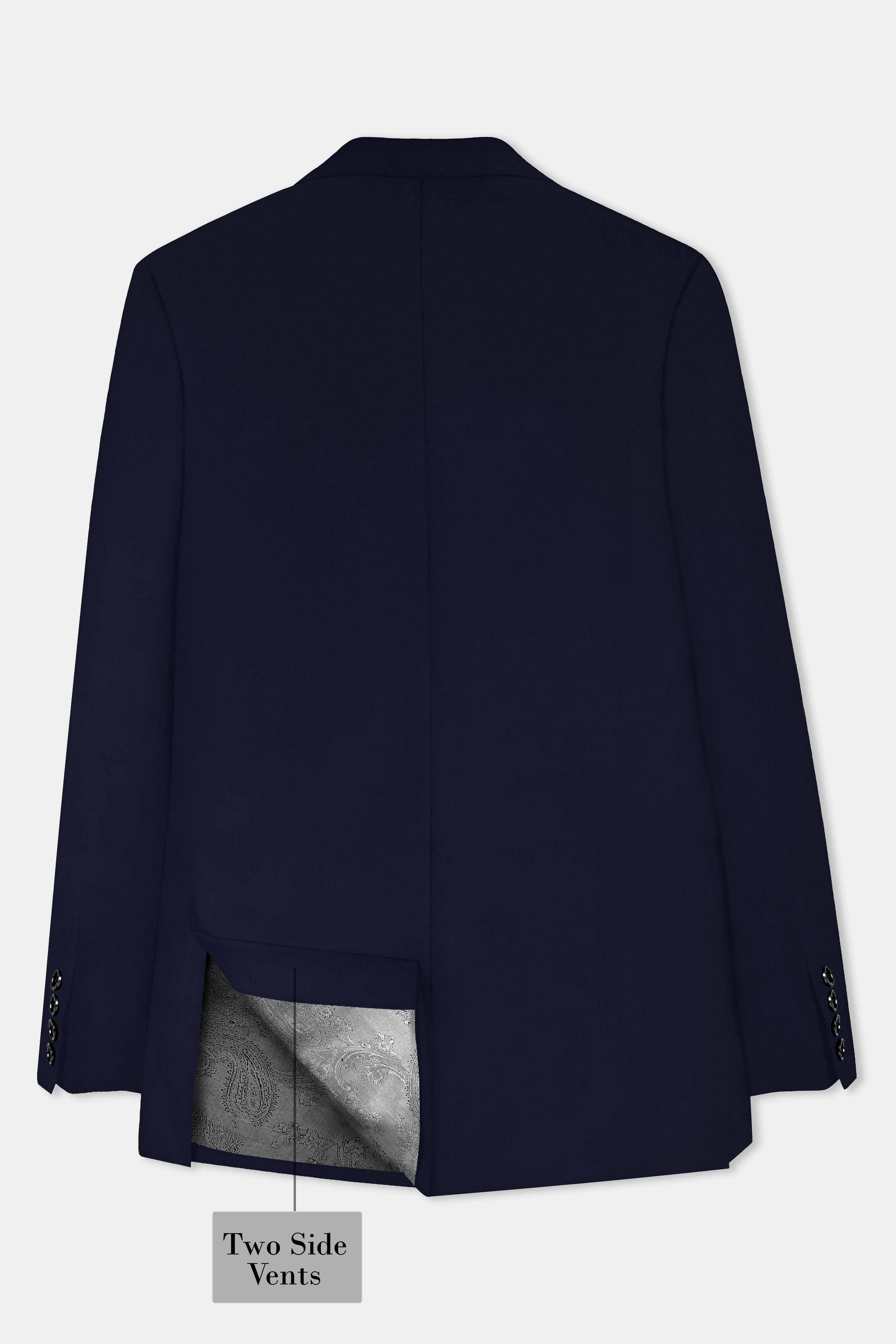 Royal Blue Diamond Textured Blazer