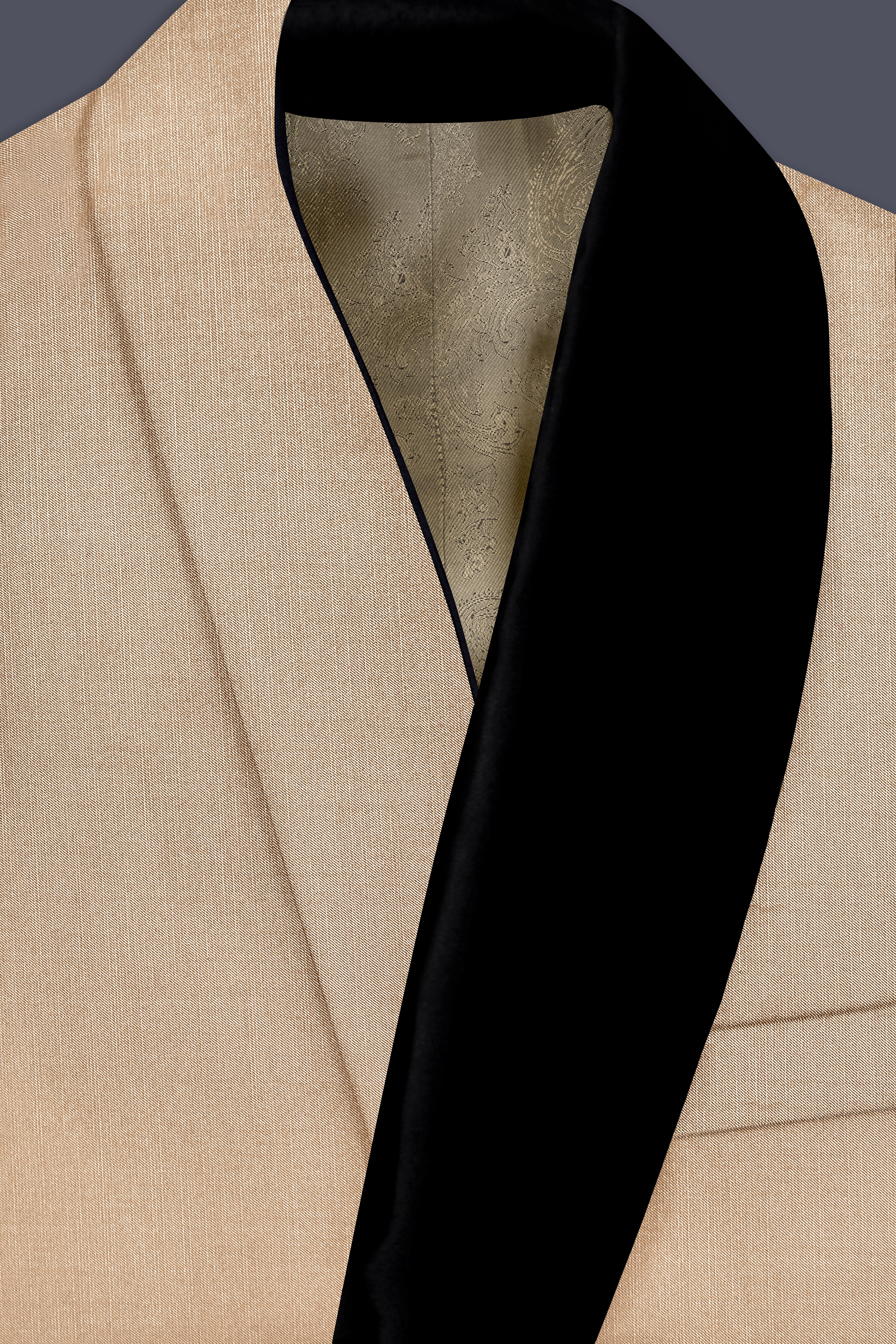 Hazelnut Cream Subtle Sheen Tuxedo Blazer