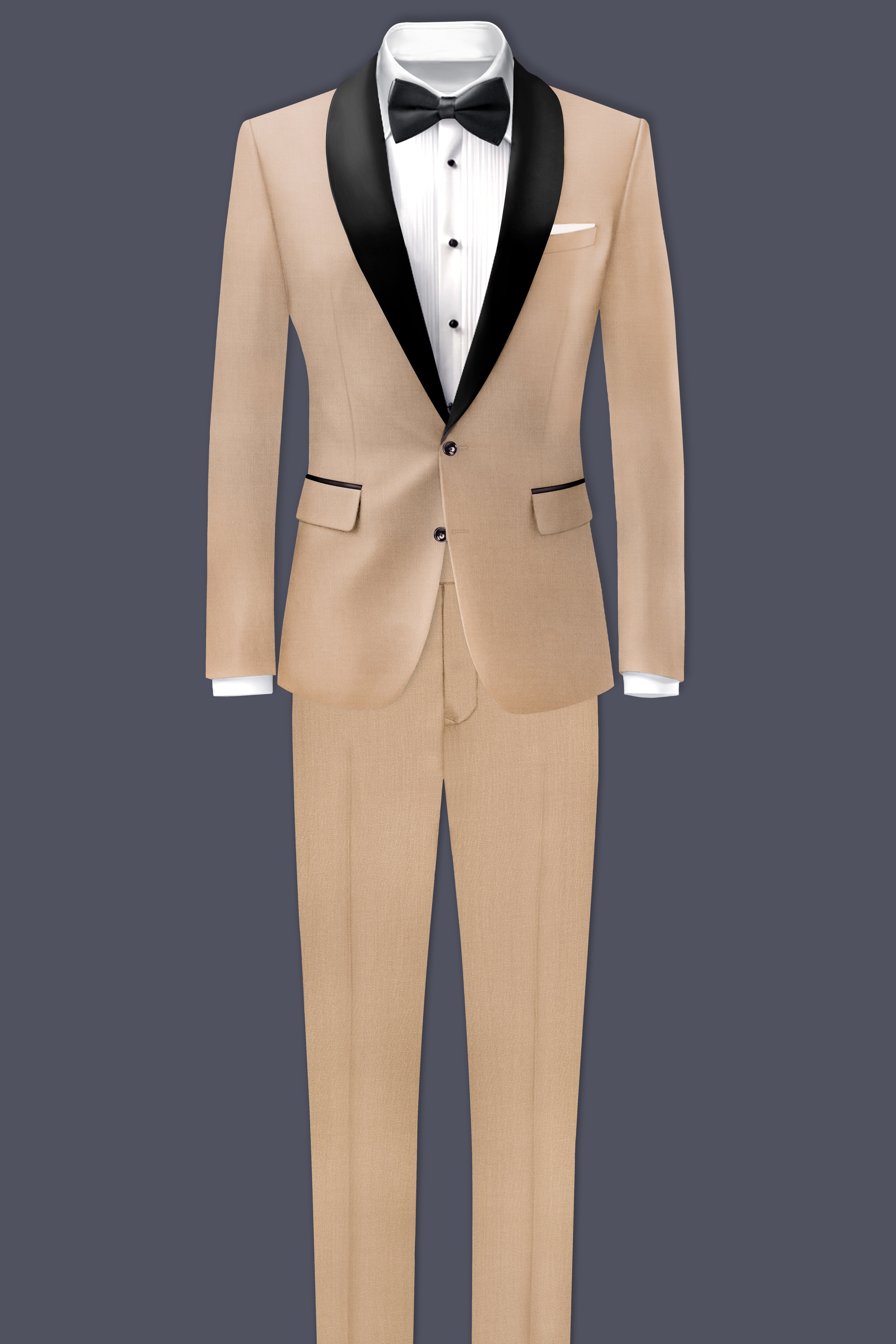 Hazelnut Cream Subtle Sheen Tuxedo Blazer