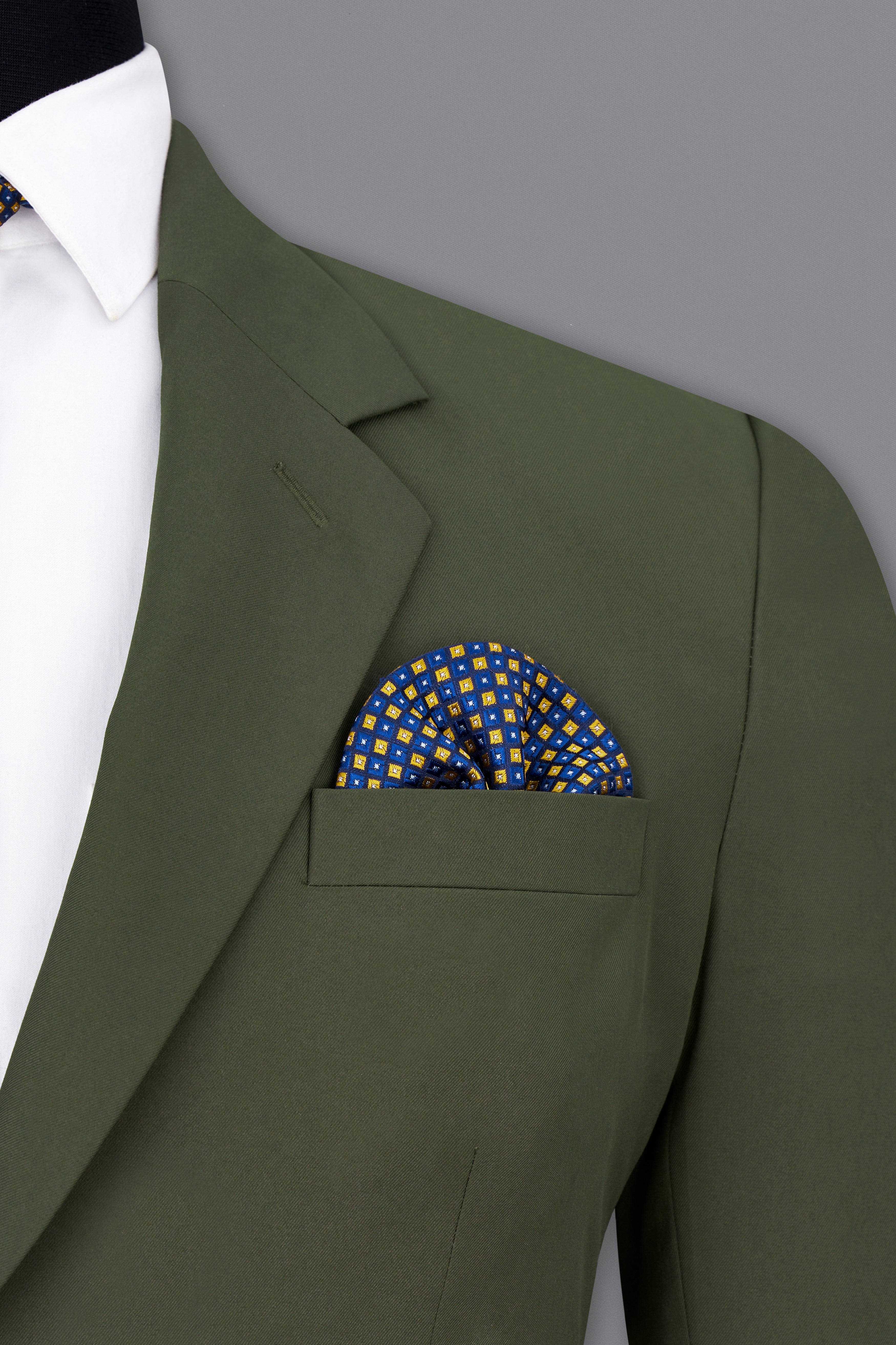 Twill Green Single Breasted Blazer