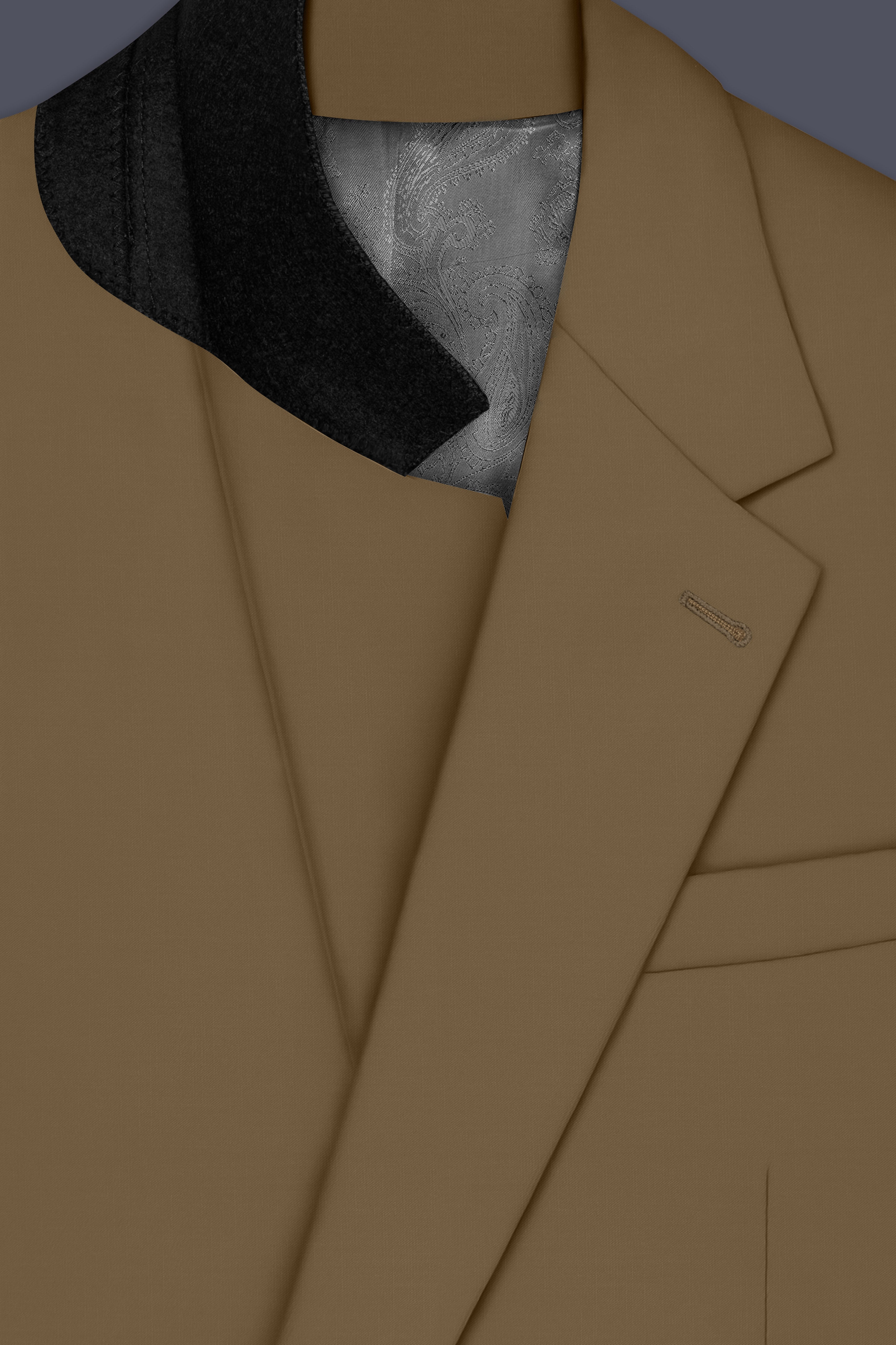 Khaki Brown Single Breasted Blazer