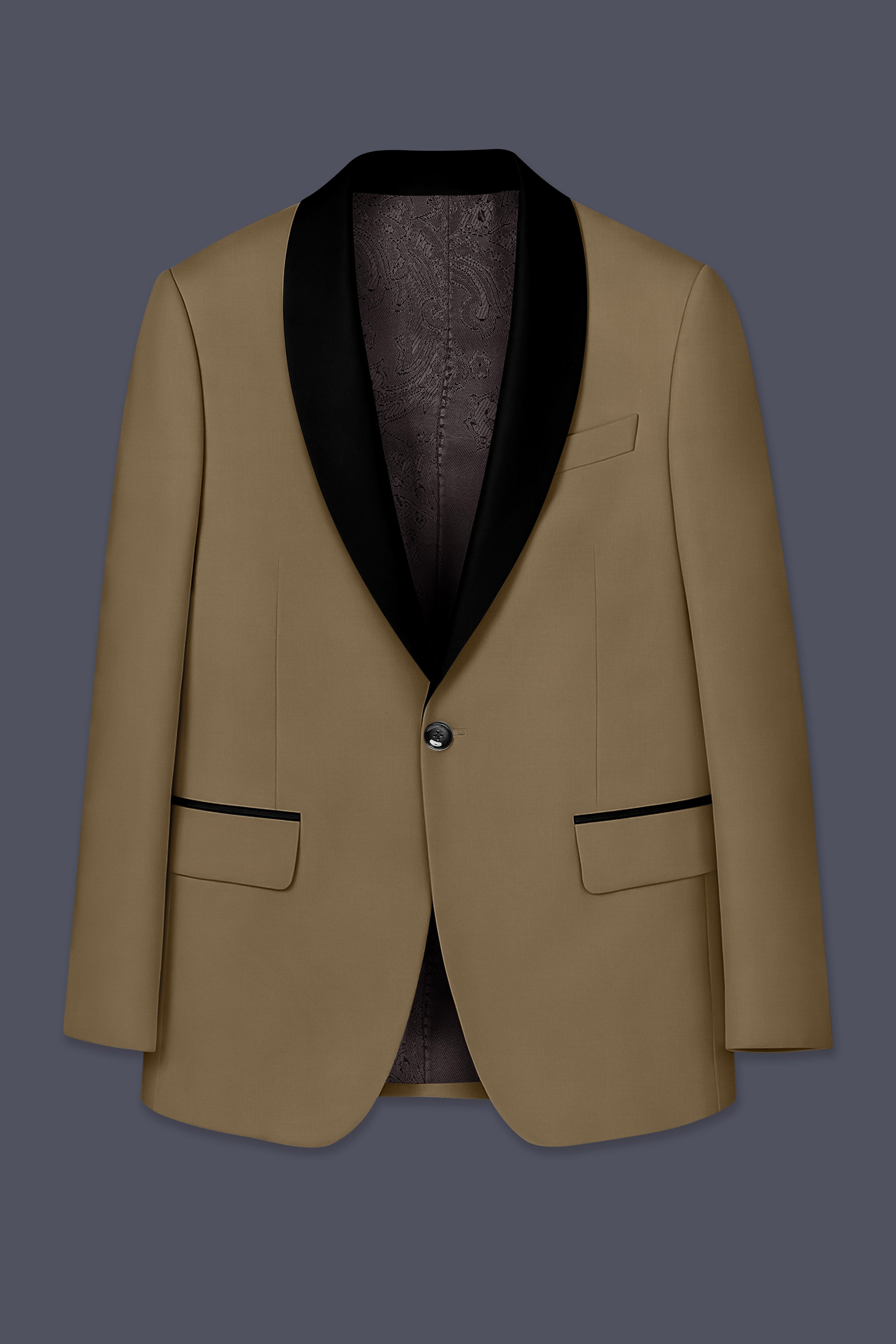 Khaki Brown Tuxedo Blazer