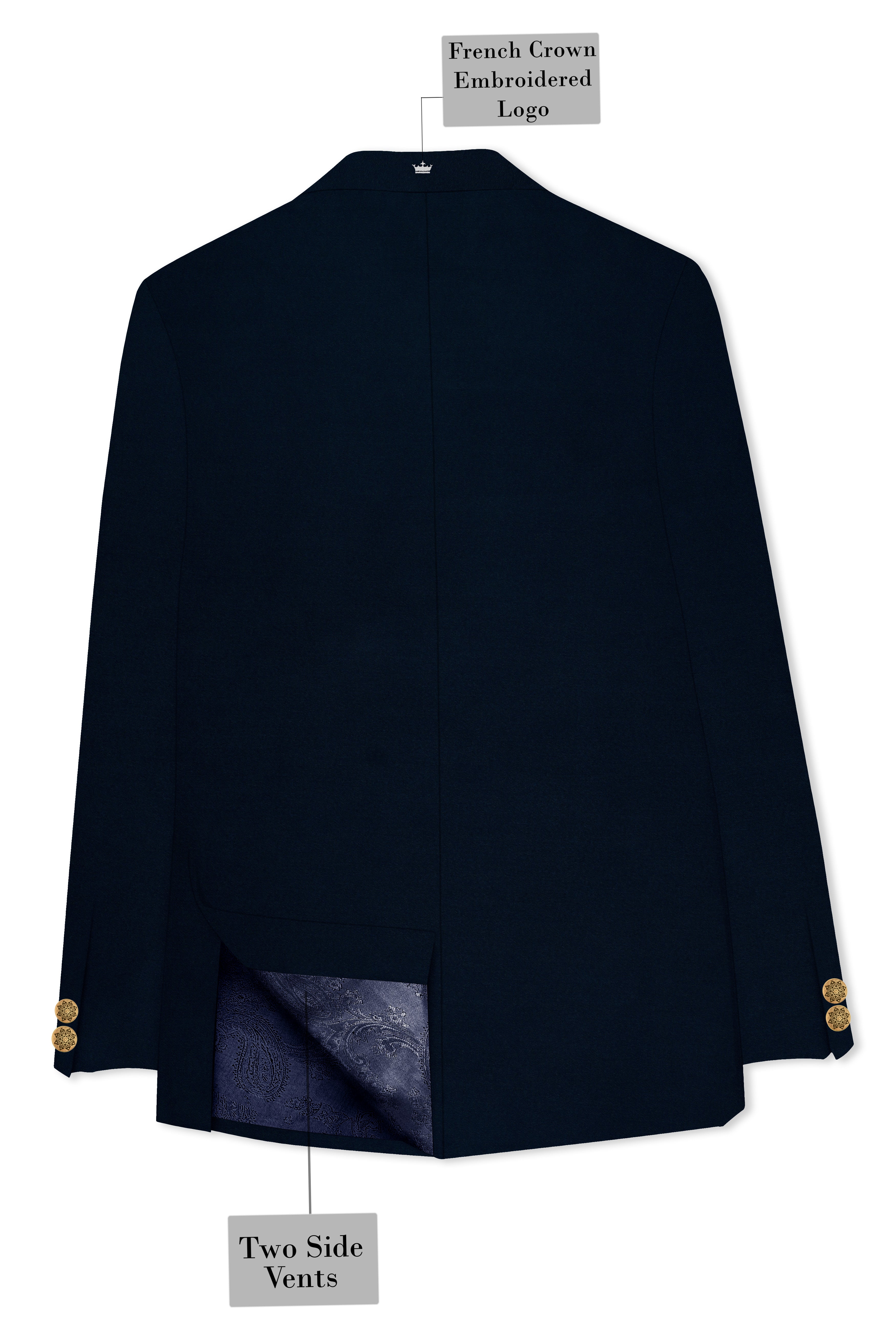 Baltic Sea Blue Premium Cotton Bandhgala Blazer