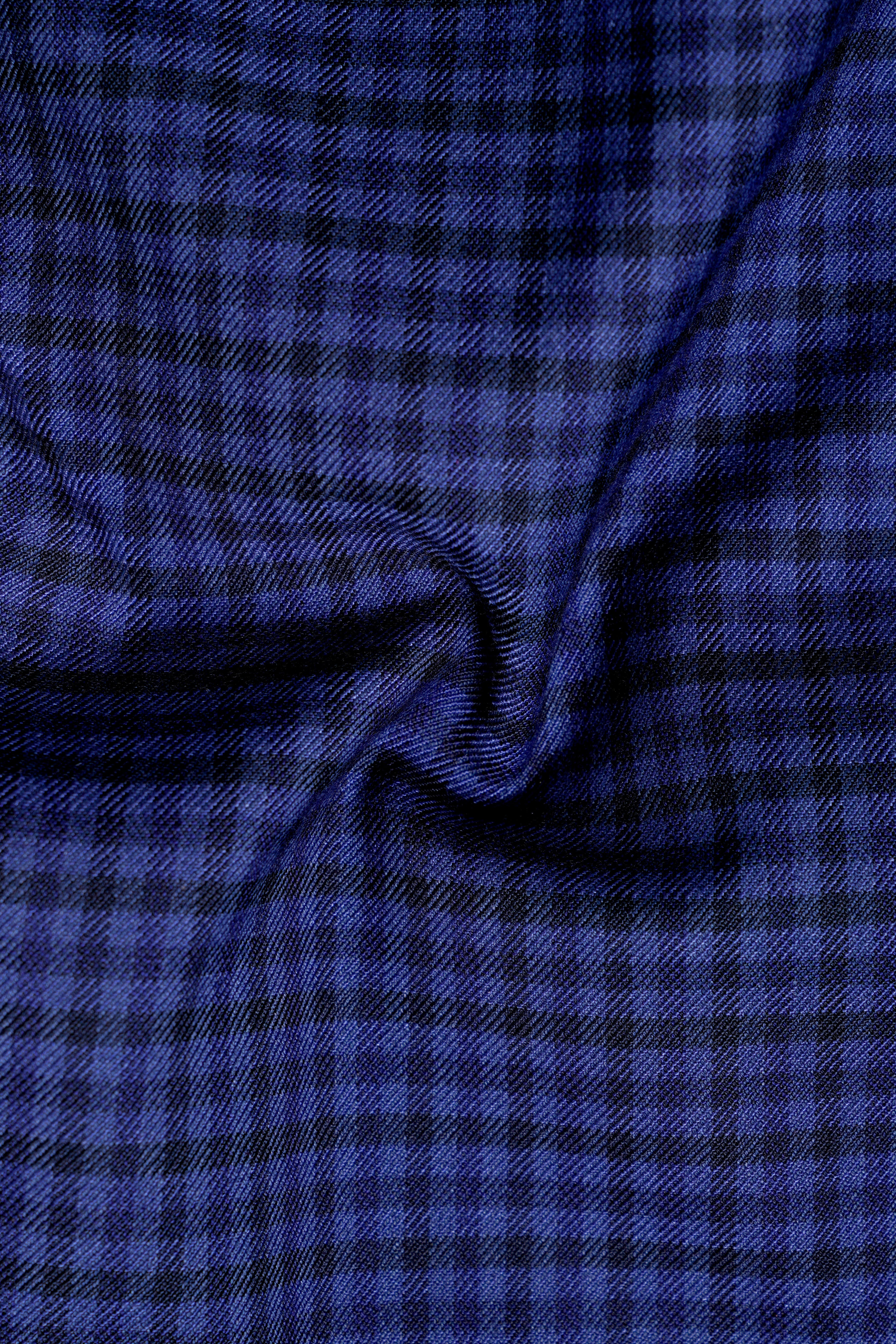 Victoria Blue Gingham Checkered Single Breasted Blazer