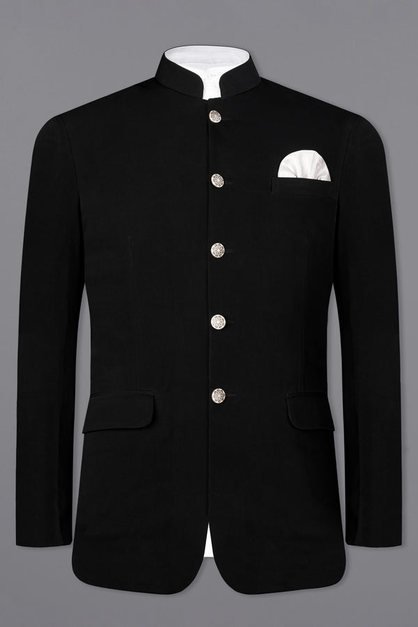 Korean Black (The Best Black We Have) Bandhgala Blazer BL2606-BG-36, BL2606-BG-38, BL2606-BG-40, BL2606-BG-42, BL2606-BG-44, BL2606-BG-46, BL2606-BG-48, BL2606-BG-50, BL2606-BG-52, BL2606-BG-54, BL2606-BG-56, BL2606-BG-58, BL2606-BG-60