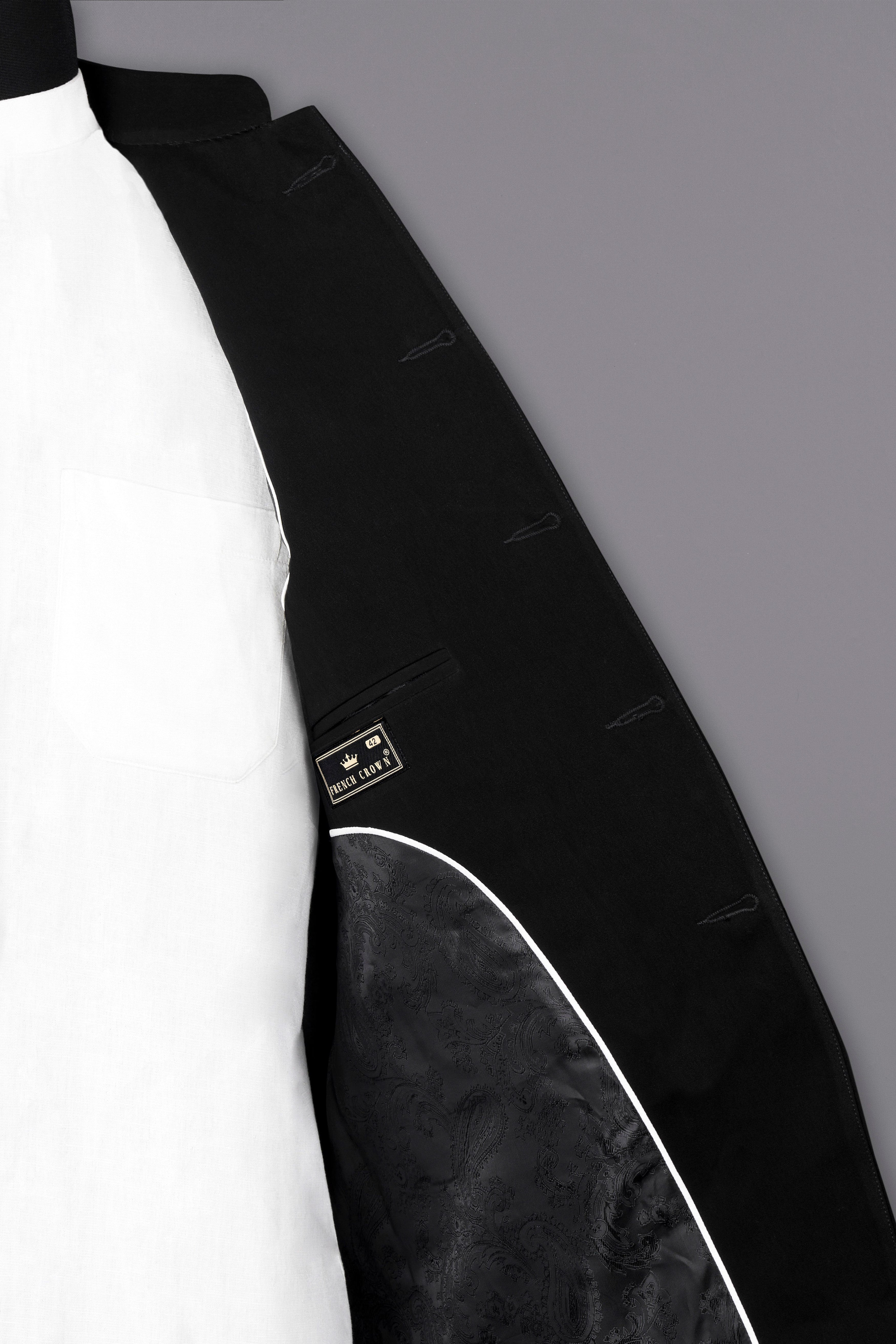 Noirex-Korean Black (The Best Black We Have) Bandhgala 4-Way Stretch Blazer