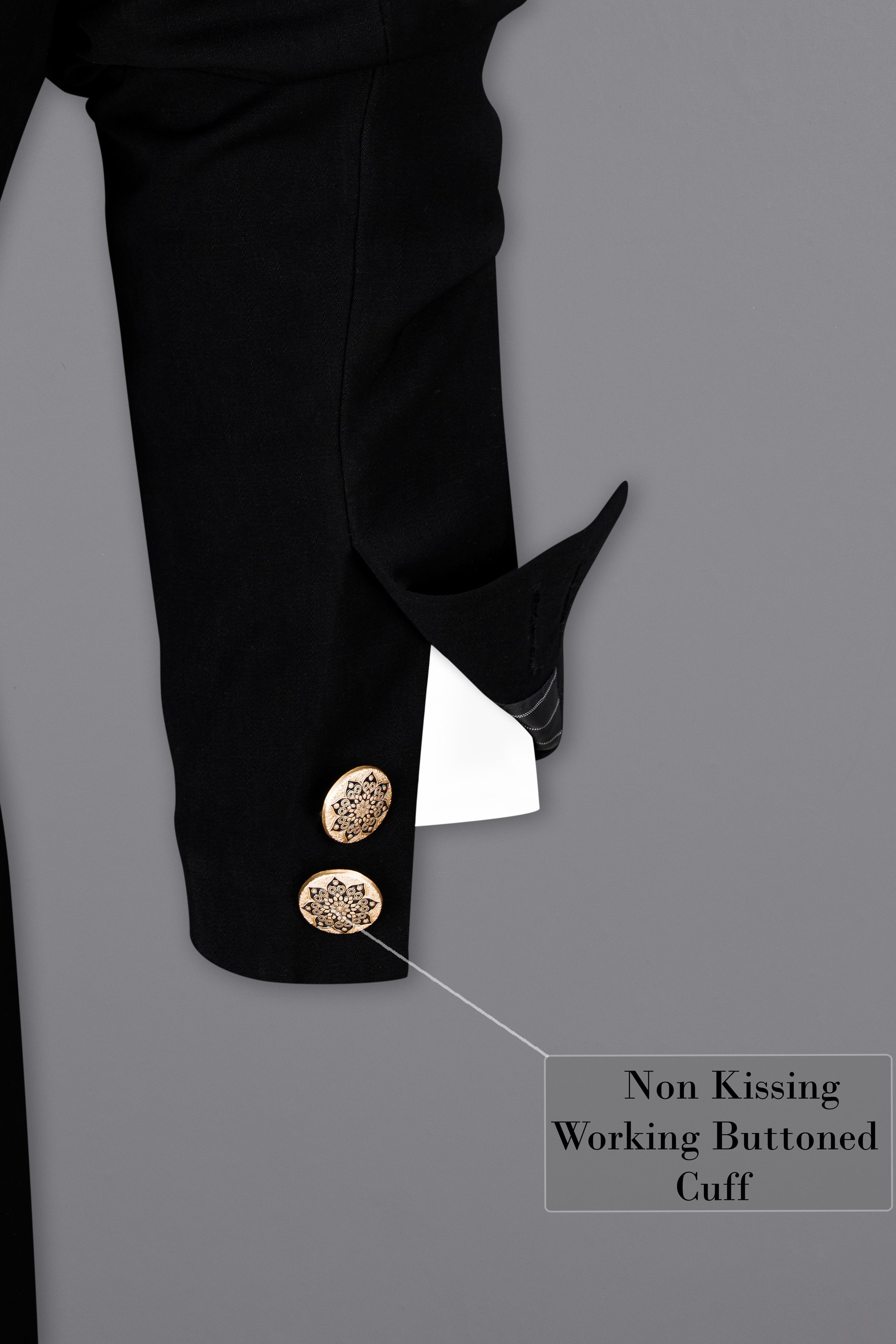 Noirex-Korean Black (The Best Black We Have) Bandhgala 4-Way Stretch Blazer