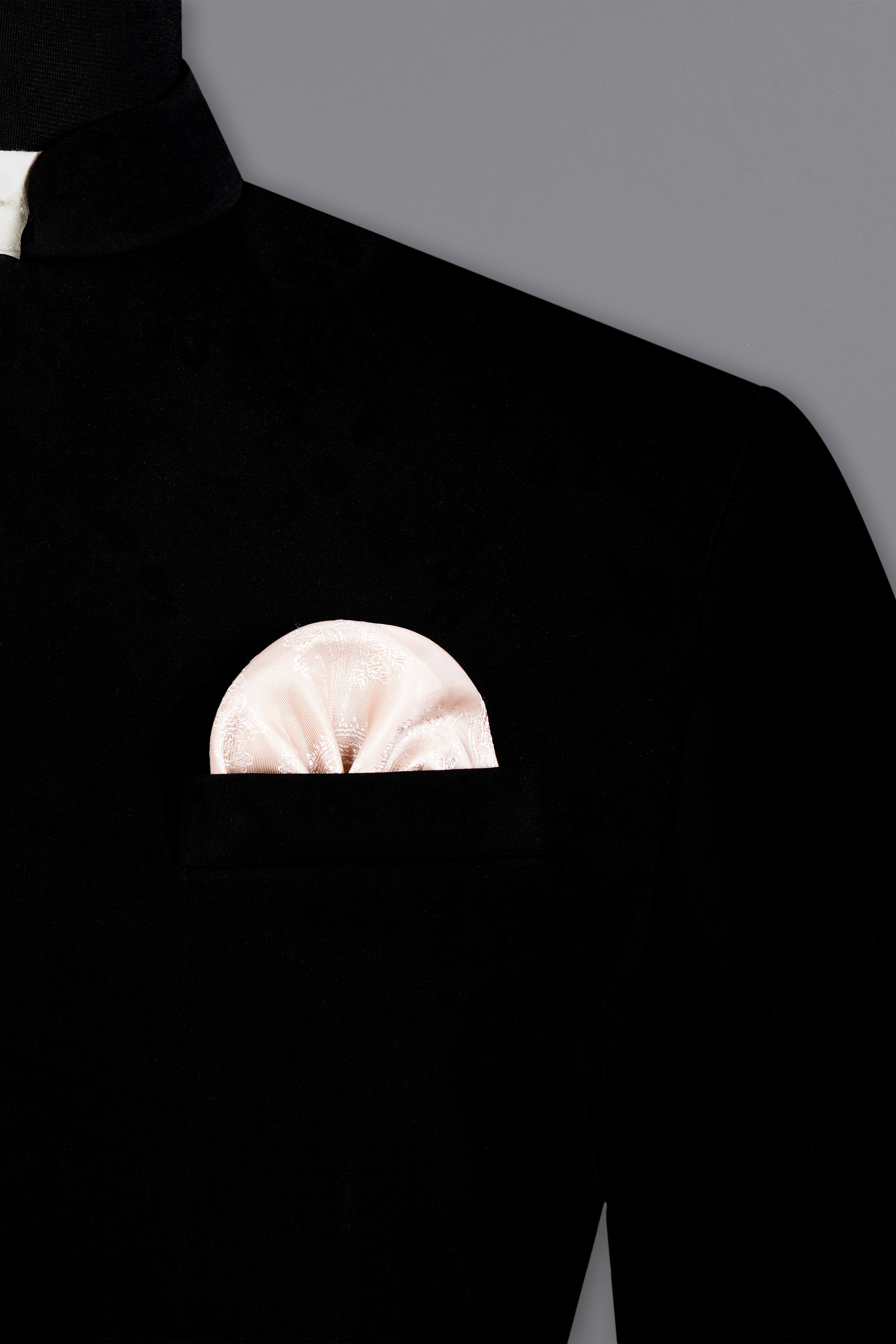 Noirex-Korean Black (The Best Black We Have) 4-Way Stretch Bandhgala Designer Blazer