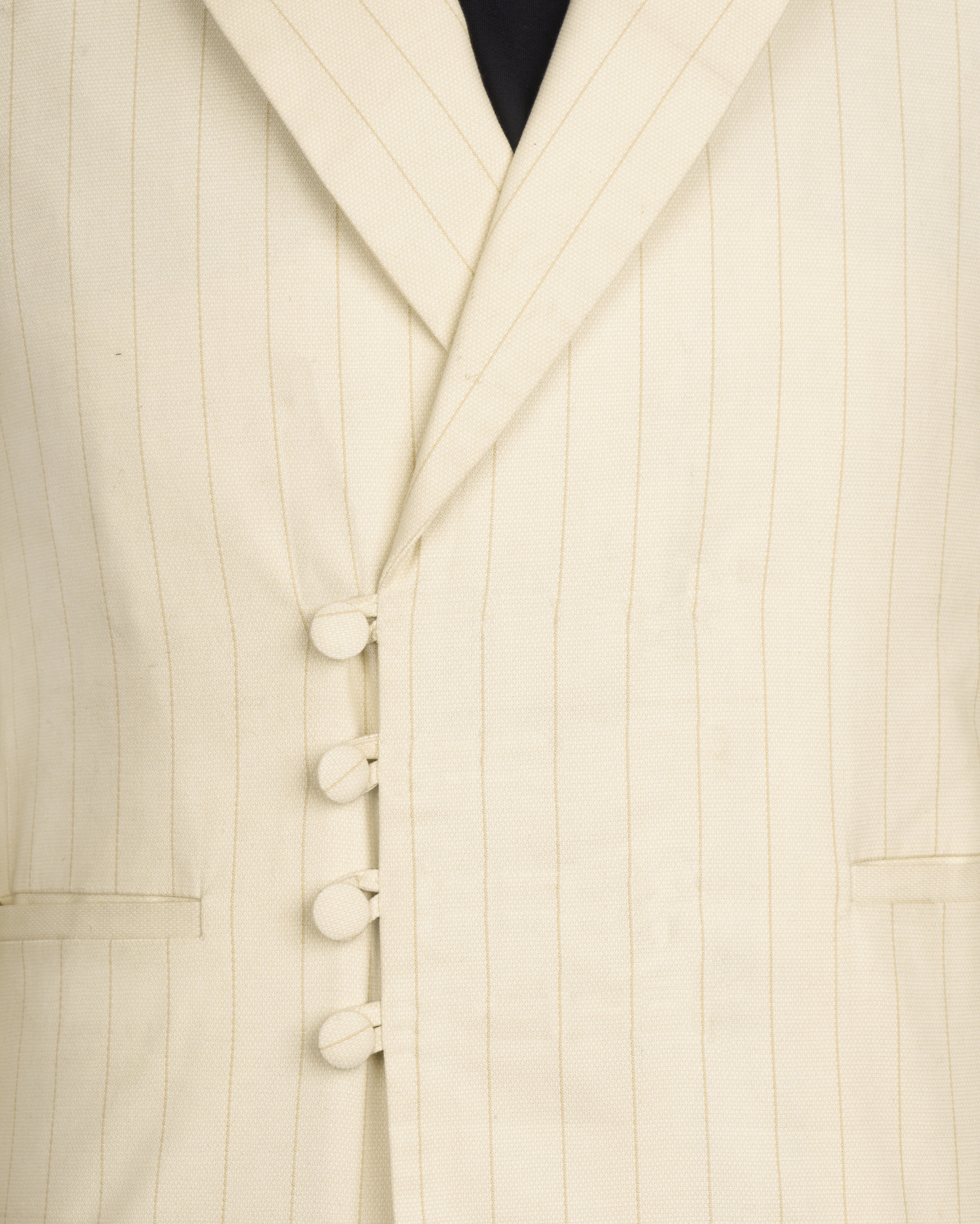 Eggshell Cream Striped Designer Blazer BL2614-SBP-D272-36, BL2614-SBP-D272-38, BL2614-SBP-D272-40, BL2614-SBP-D272-42, BL2614-SBP-D272-44, BL2614-SBP-D272-46, BL2614-SBP-D272-48, BL2614-SBP-D272-50, BL2614-SBP-D272-52, BL2614-SBP-D272-54, BL2614-SBP-D272-56, BL2614-SBP-D272-58, BL2614-SBP-D272-60