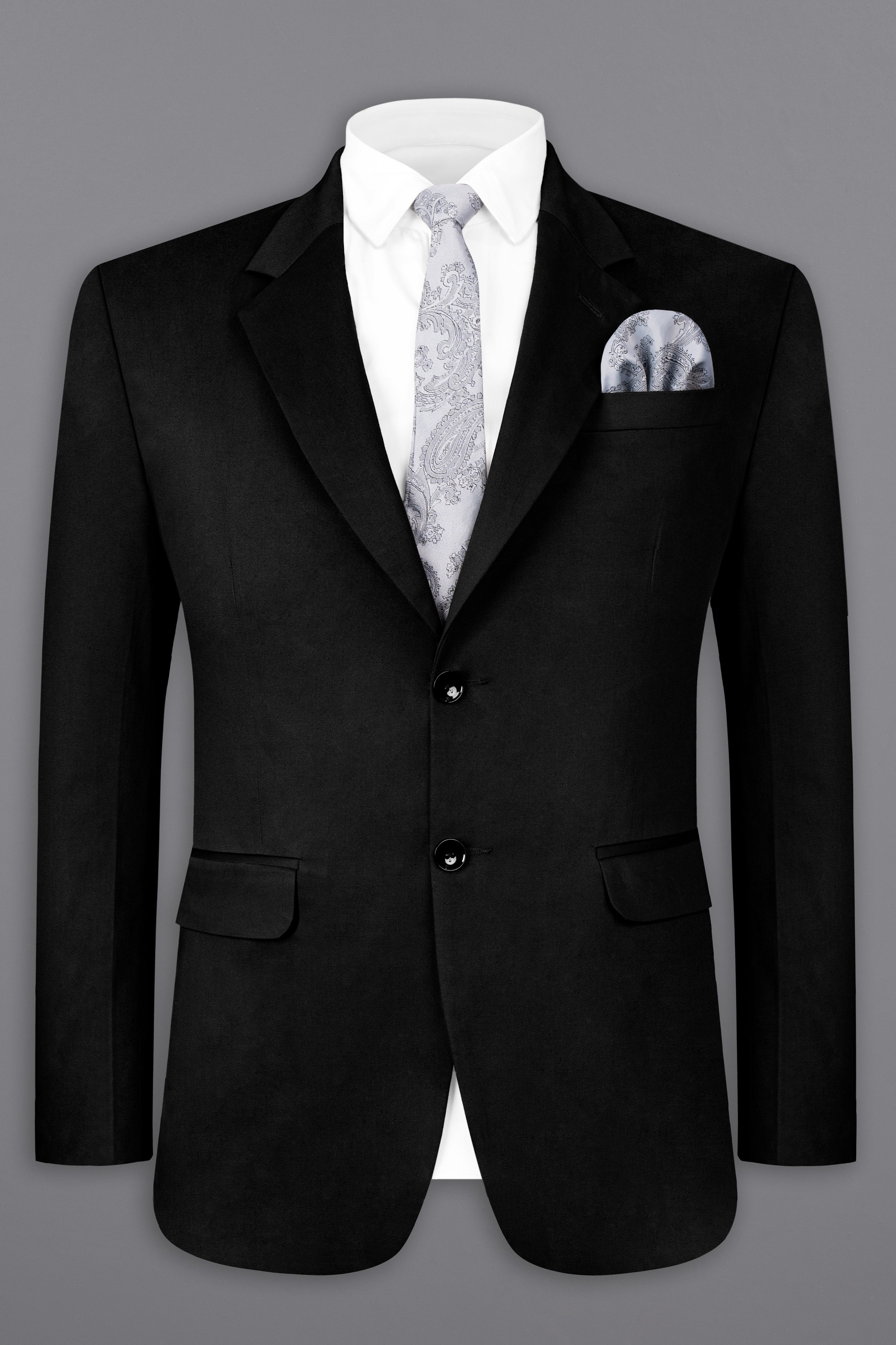 Jade Black Solid Stretchable Premium Cotton traveler Blazer